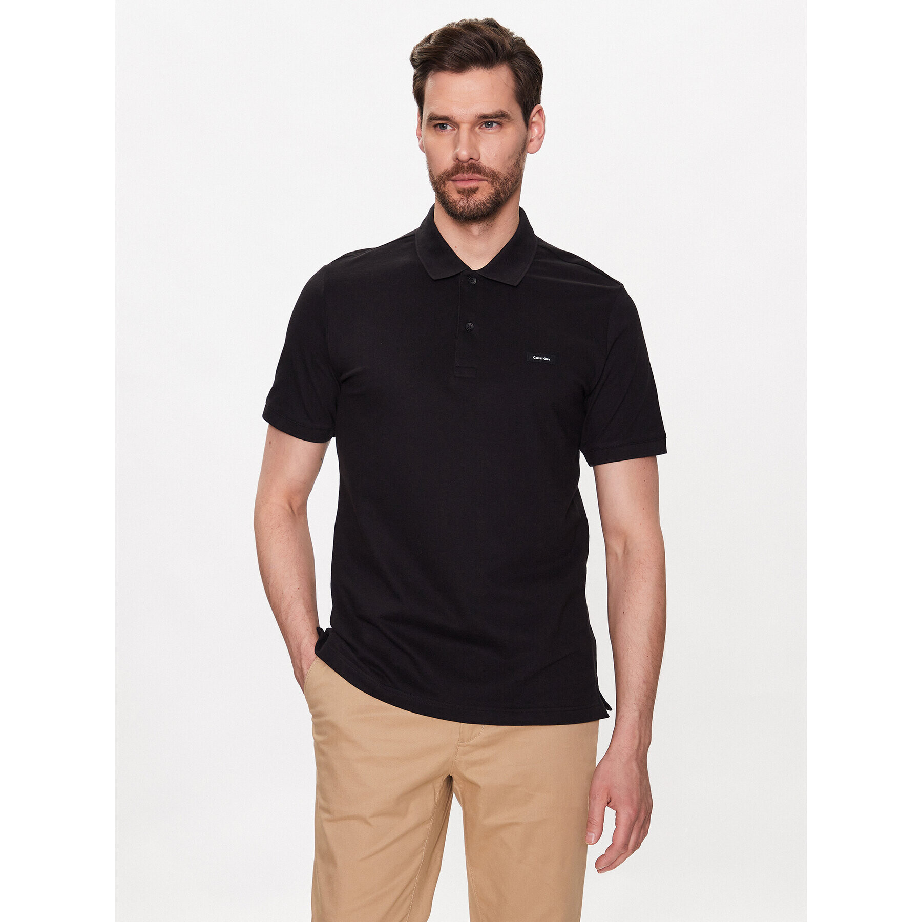 Calvin Klein Pólóing K10K111196 Fekete Slim Fit - Pepit.hu