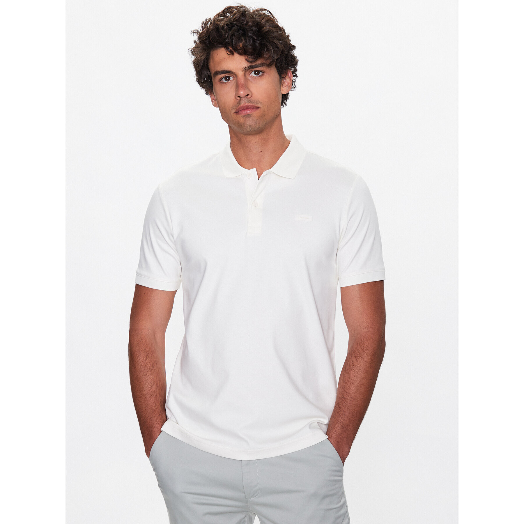 Calvin Klein Pólóing K10K111657 Ekru Slim Fit - Pepit.hu