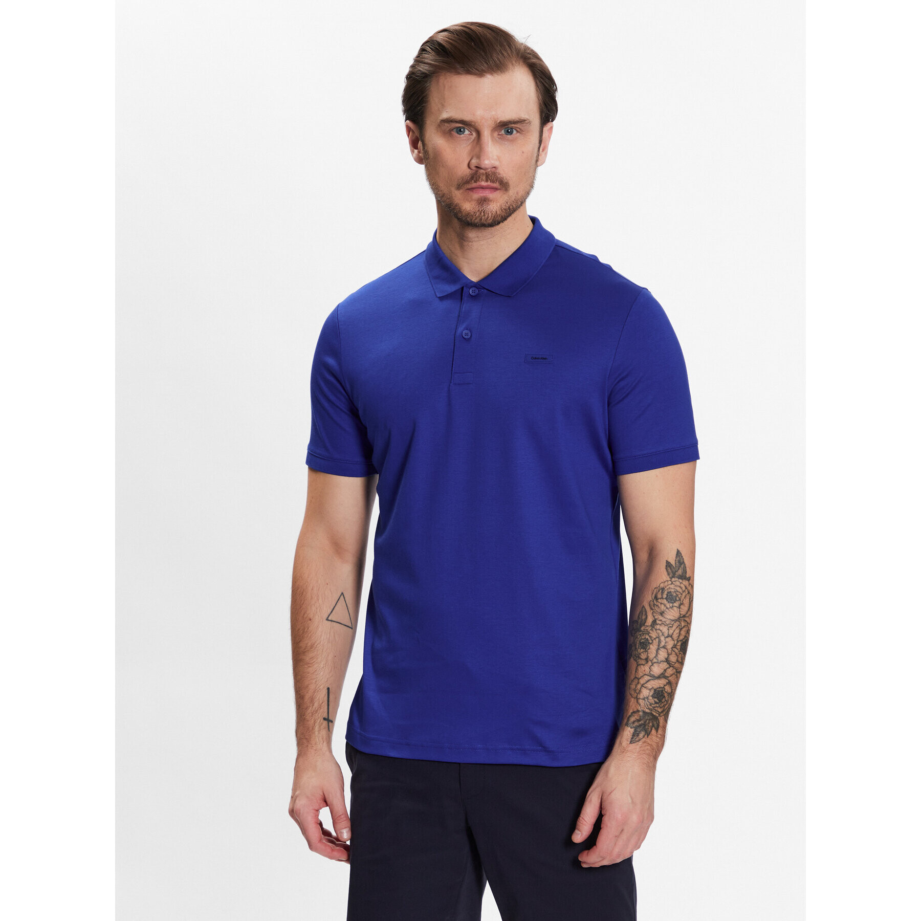 Calvin Klein Pólóing Smooth Cotton Slim Polo K10K111657 Kék Slim Fit - Pepit.hu