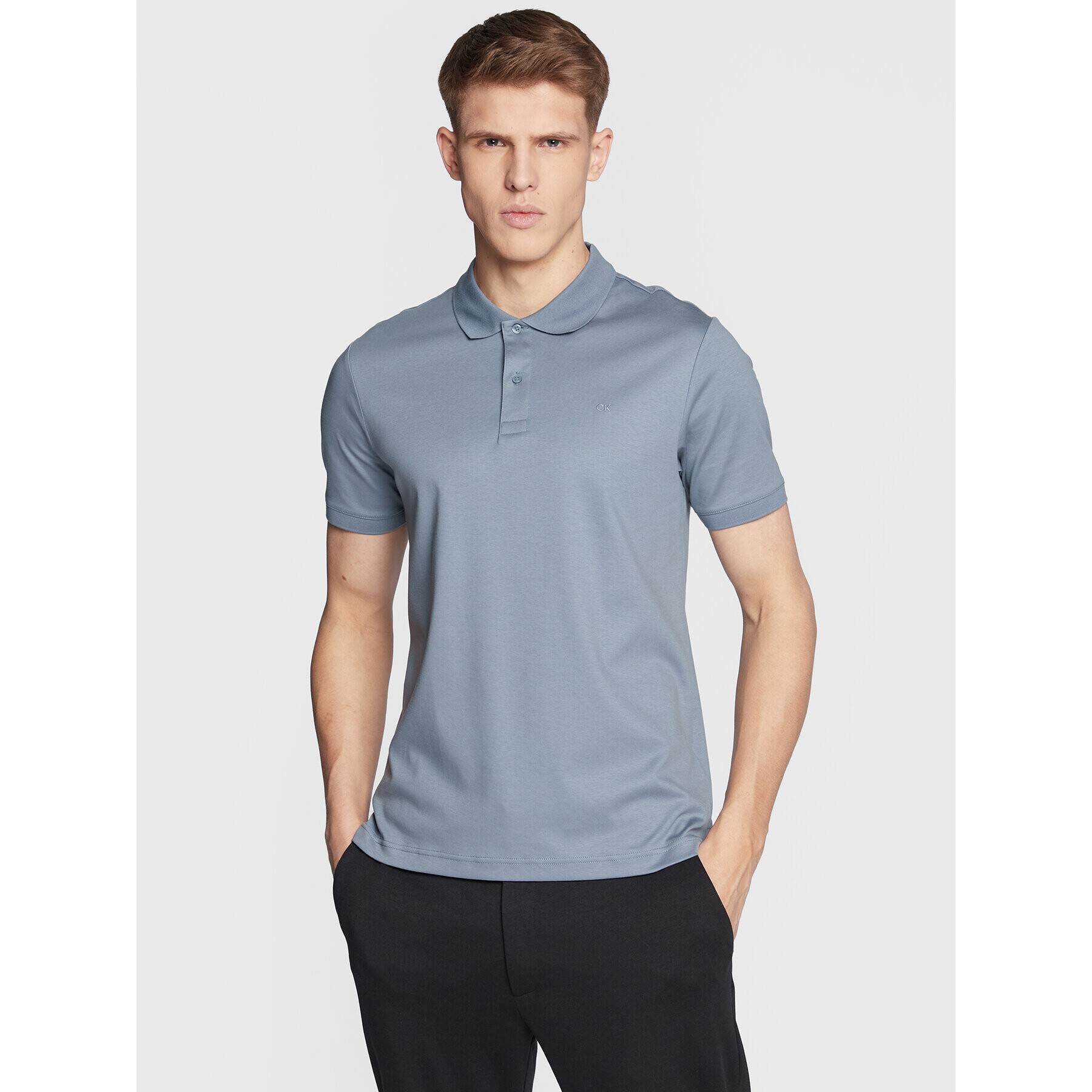 Calvin Klein Pólóing Smooth K10K110635 Kék Slim Fit - Pepit.hu