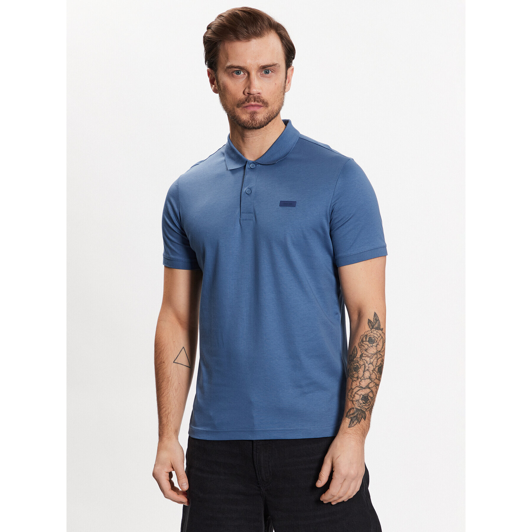 Calvin Klein Pólóing Smooth K10K111657 Kék Slim Fit - Pepit.hu