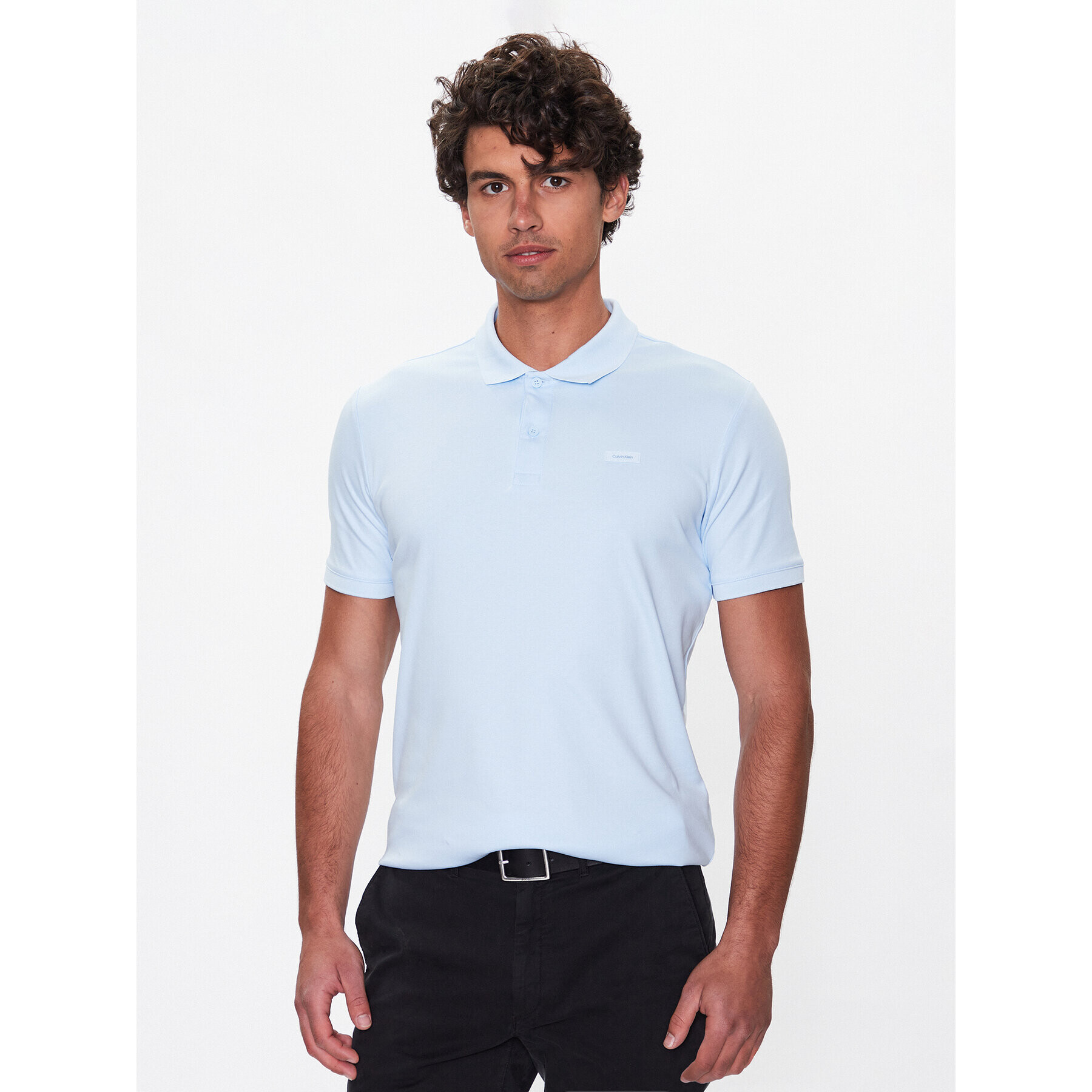 Calvin Klein Pólóing Smooth K10K111657 Kék Slim Fit - Pepit.hu