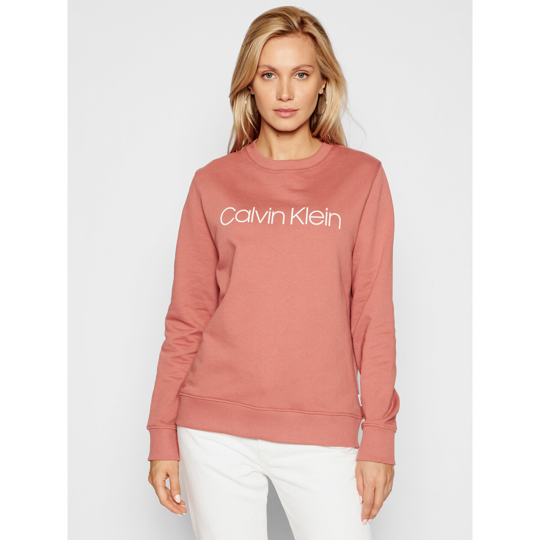 Calvin Klein Pulóver Core Logo Ls K20K202157 Rózsaszín Regular Fit - Pepit.hu