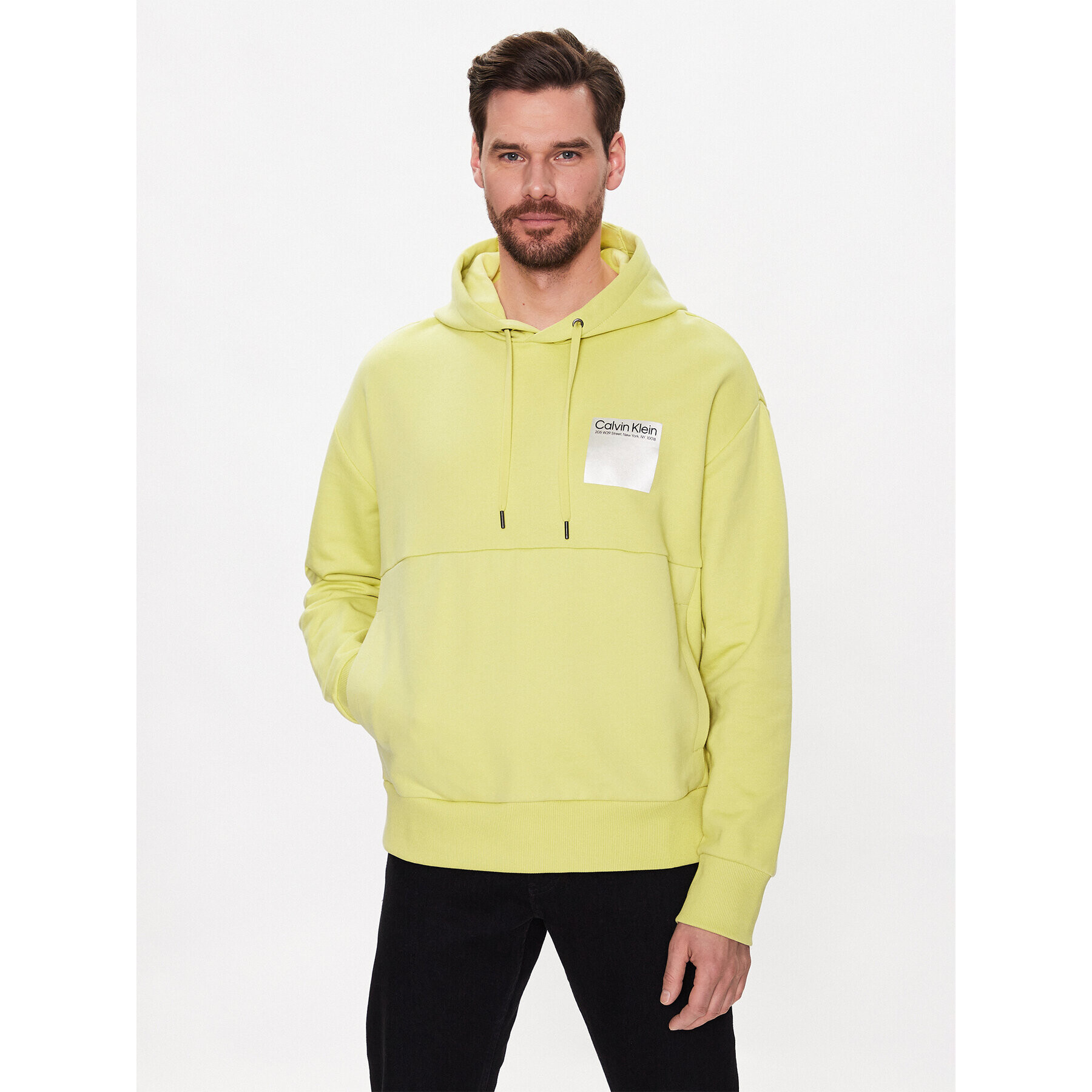 Calvin Klein Pulóver Elementa Photo Back Comf Hoodie K10K111344 Zöld Regular Fit - Pepit.hu