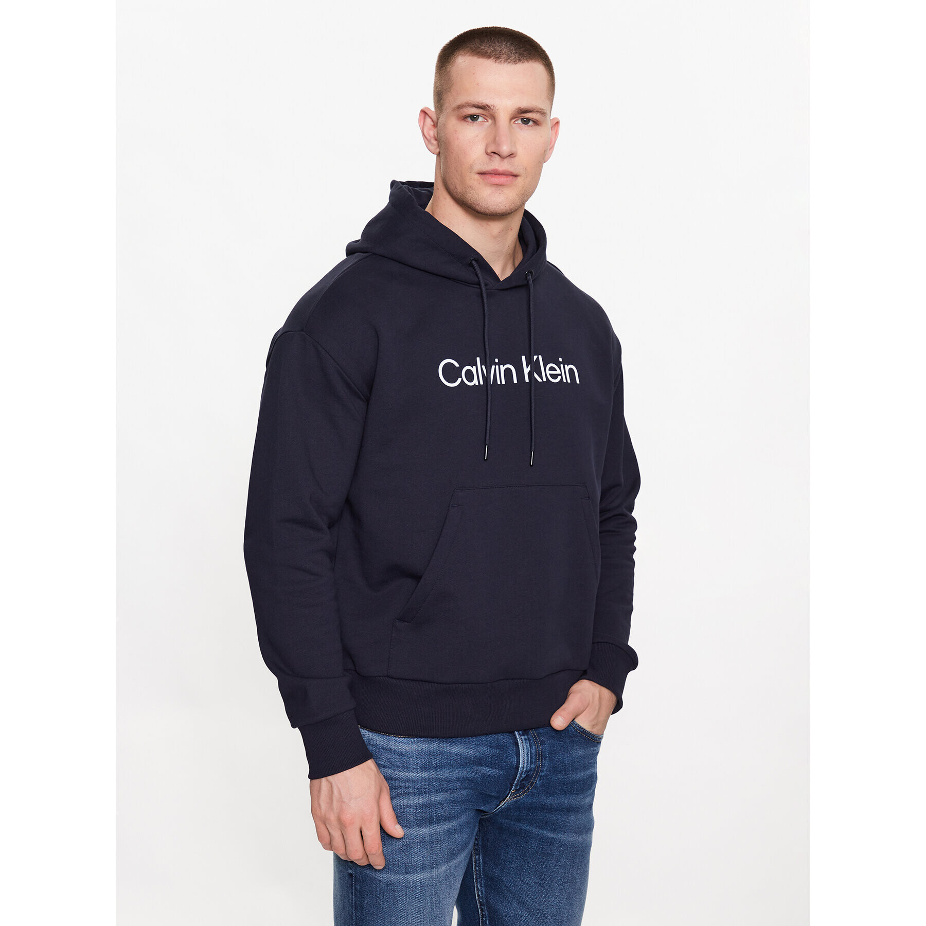 Calvin Klein Pulóver Hero K10K111345 Sötétkék Regular Fit - Pepit.hu