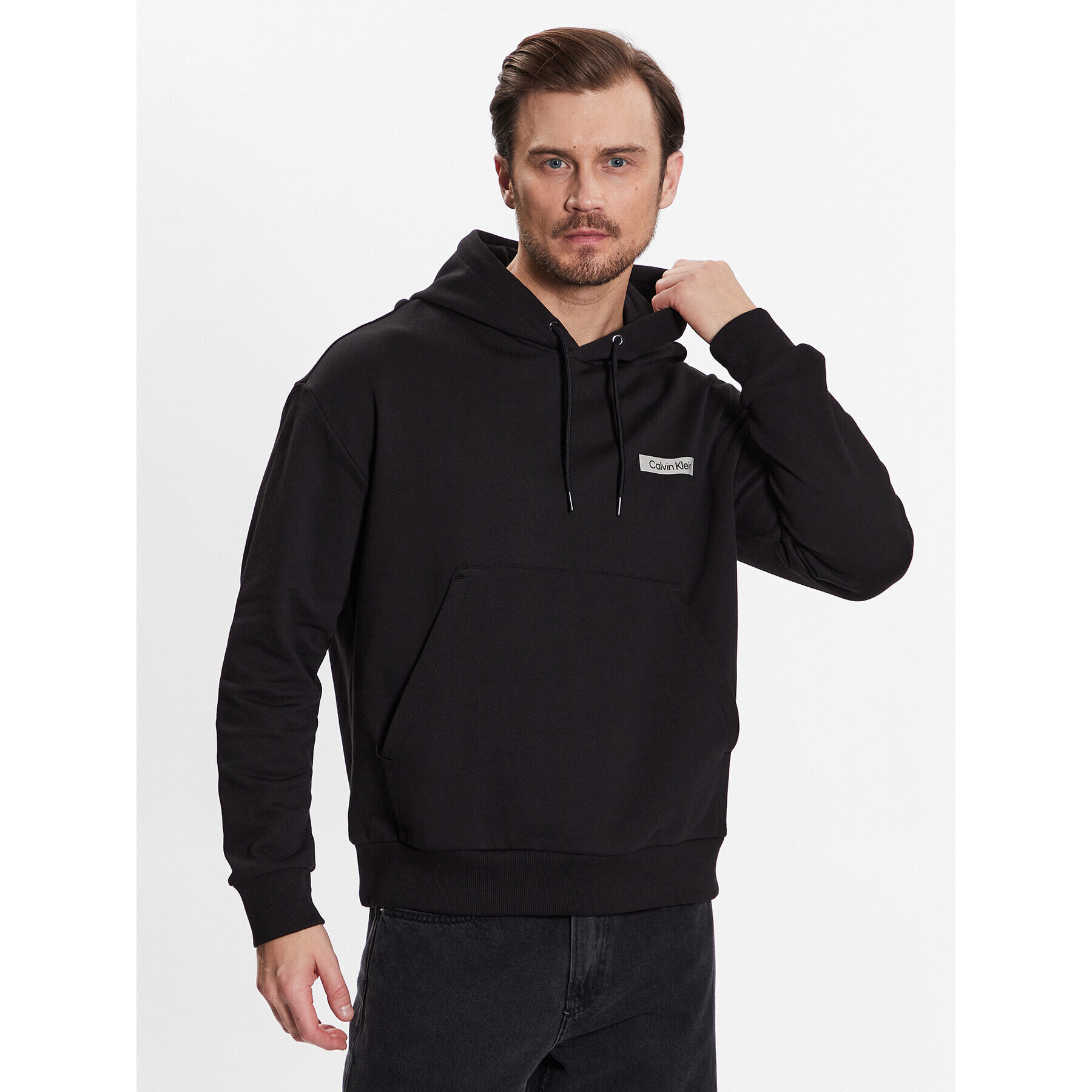 Calvin Klein Pulóver Matte Back Logo Comfort Hoodie K10K111343 Fekete Regular Fit - Pepit.hu