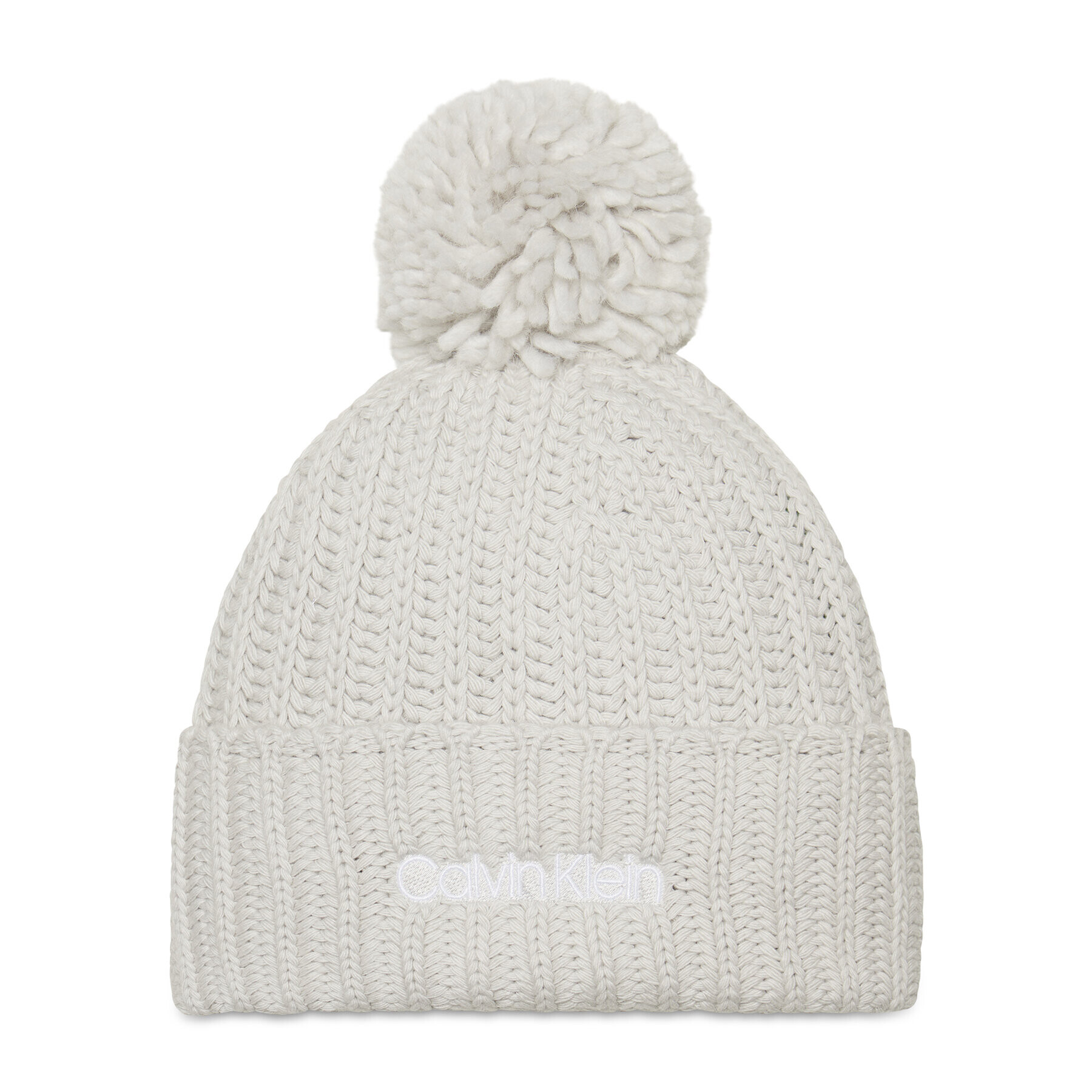 Calvin Klein Sapka Oversized Knit Beanie W/Pompom K60K608535 Szürke - Pepit.hu