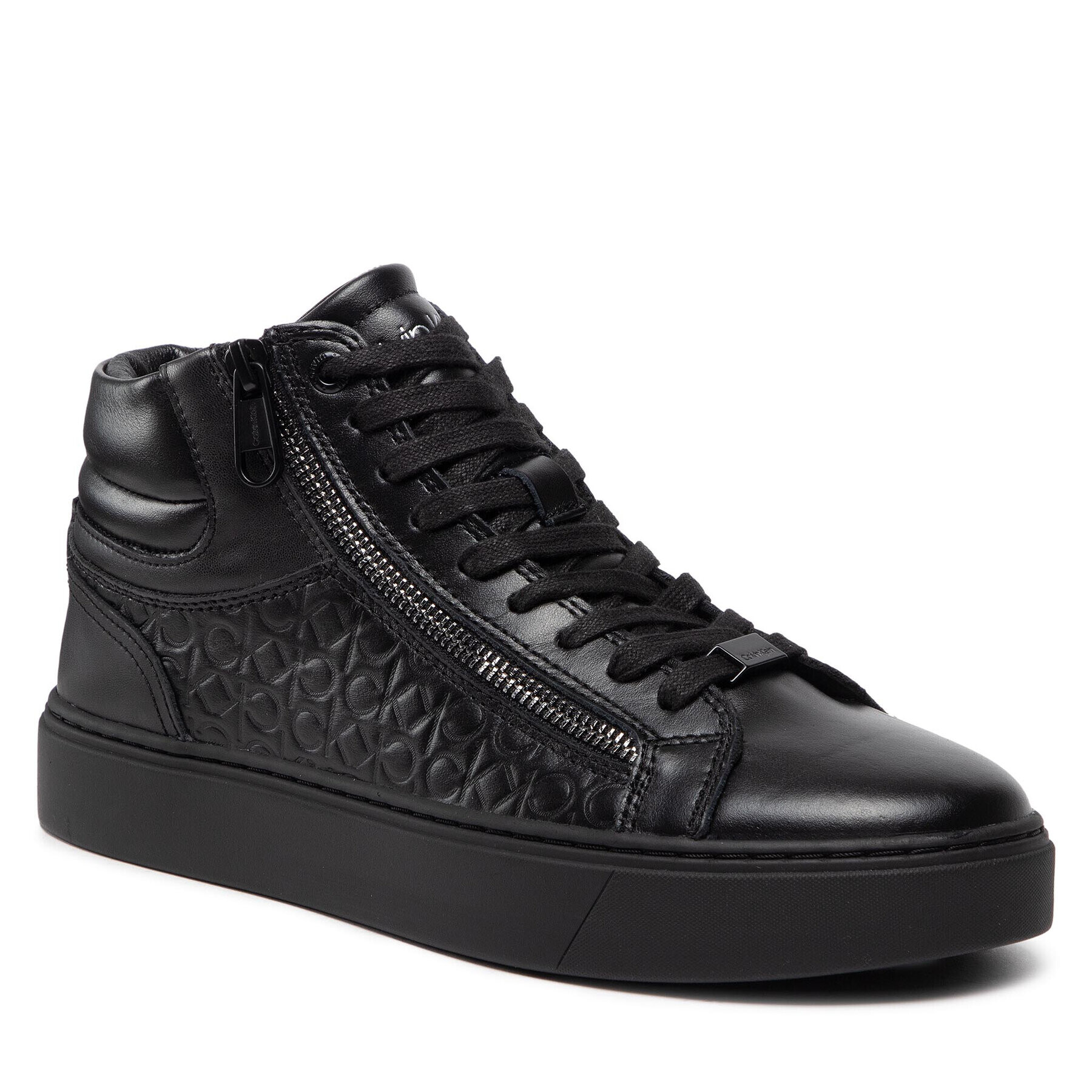 Calvin Klein Sportcipő High Top Lace Up W/Zip Mono HM0HM00283 Fekete - Pepit.hu