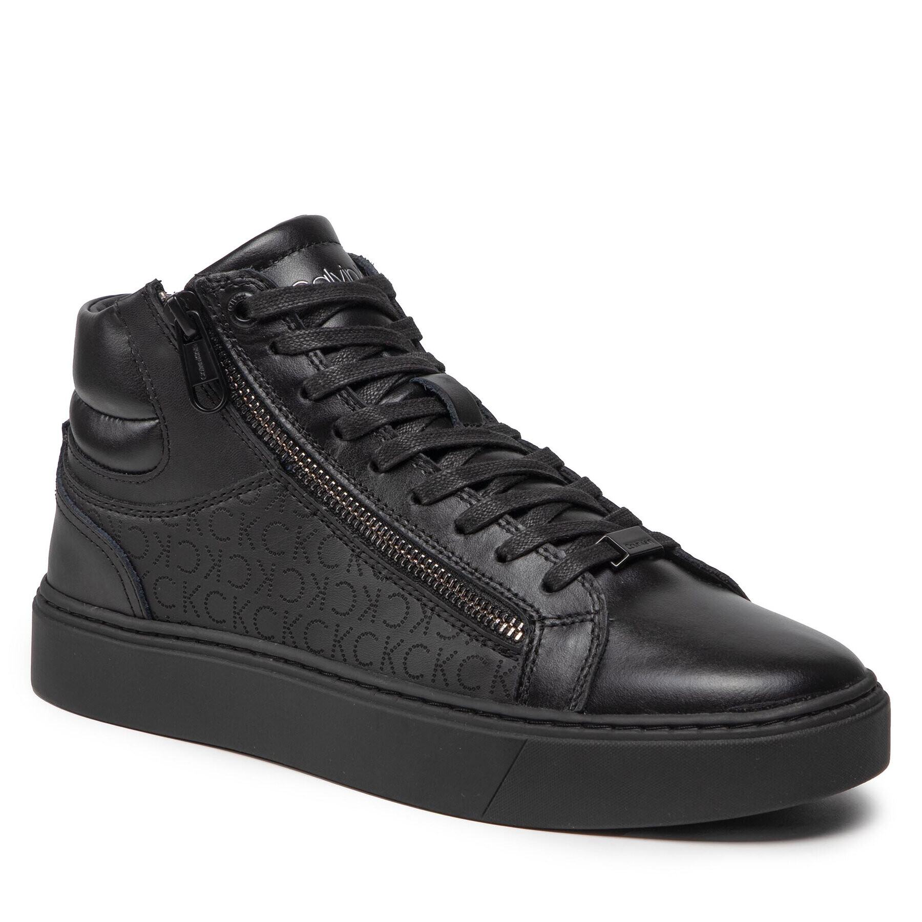 Calvin Klein Sportcipő High Top Lace Up W/Zip Mono HM0HM00283 Fekete - Pepit.hu