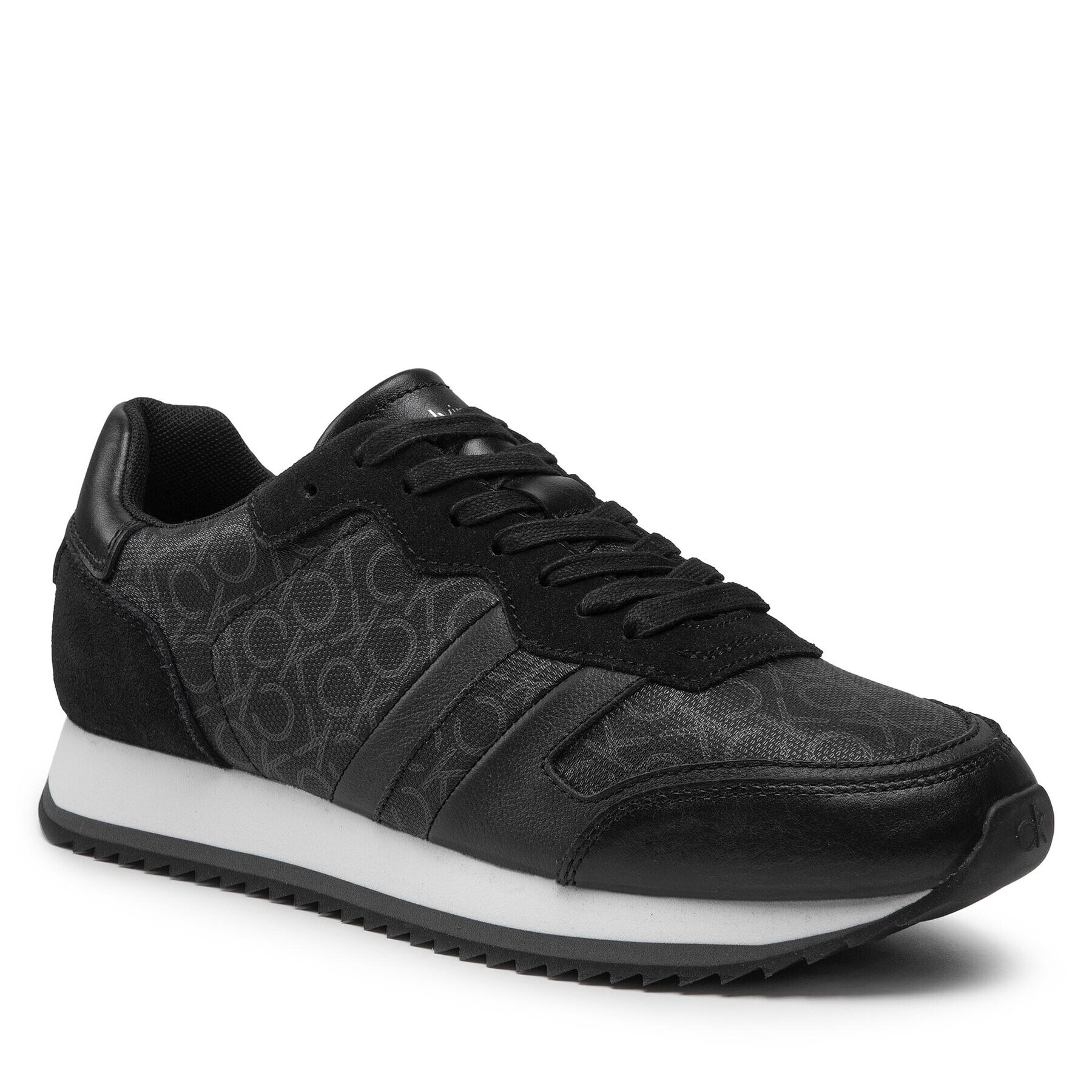 Calvin Klein Sportcipő Low Top Lace Up Lth Mono HM0HM00537 Fekete - Pepit.hu