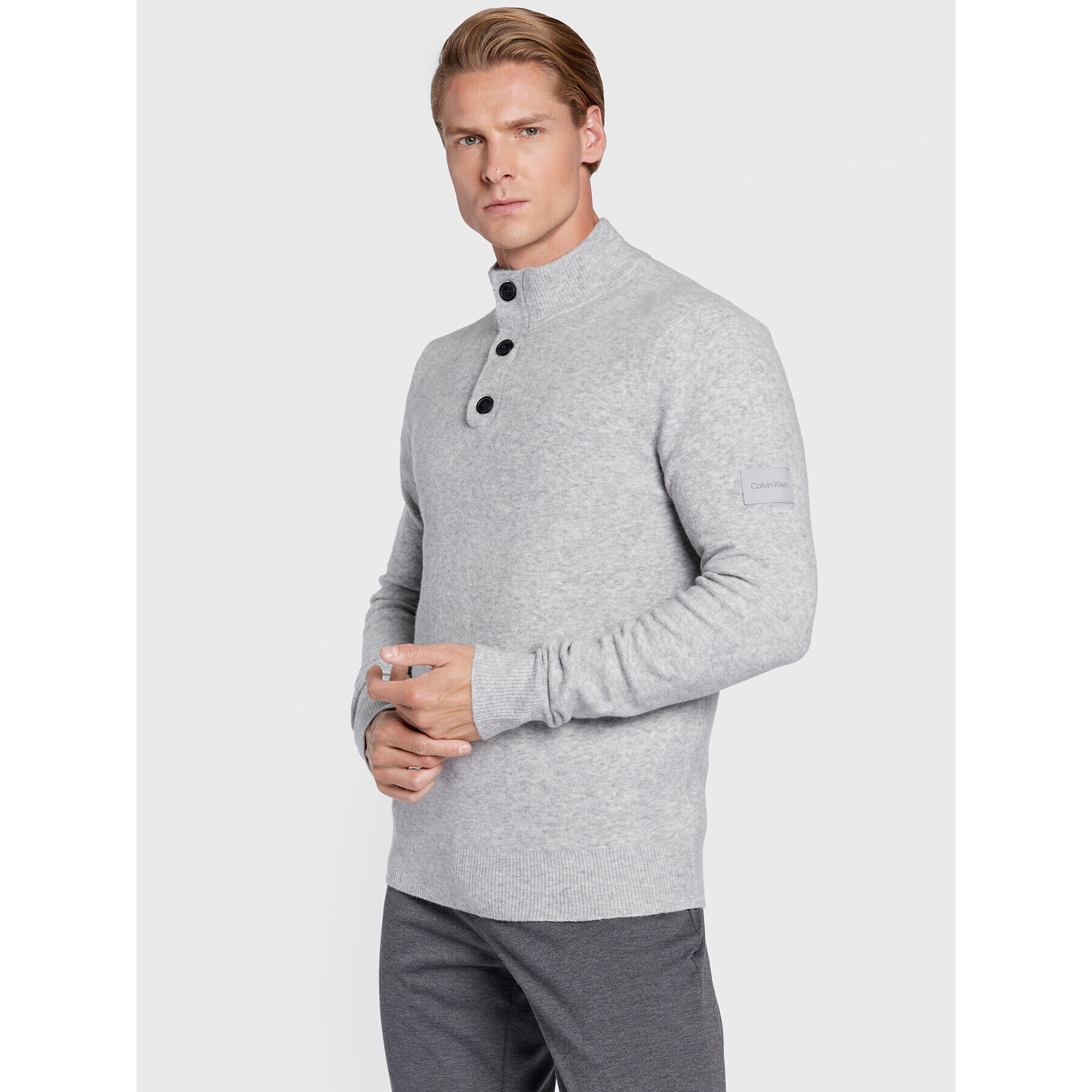 Calvin Klein Sweater K10K110406 Szürke Regular Fit - Pepit.hu