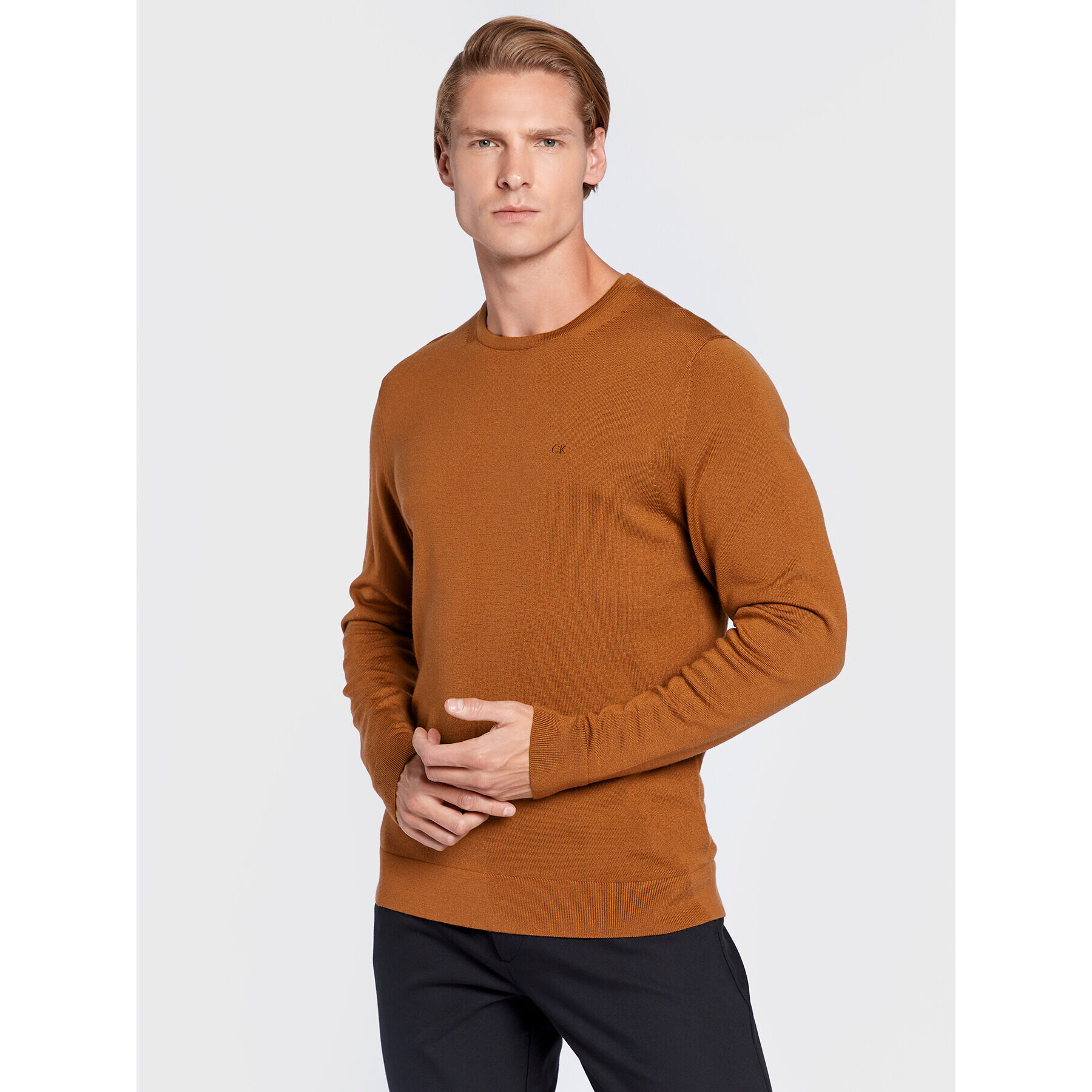 Calvin Klein Sweater Superior K10K109474 Barna Regular Fit - Pepit.hu