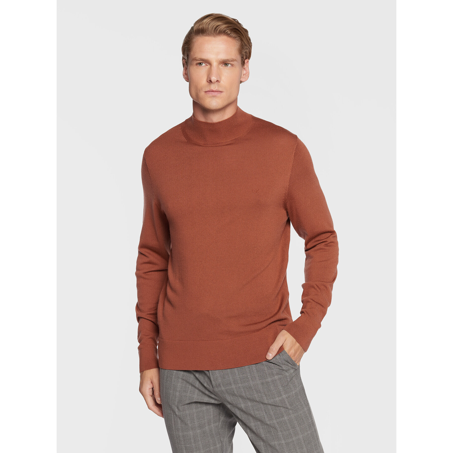 Calvin Klein Sweater Superior K10K110424 Barna Regular Fit - Pepit.hu