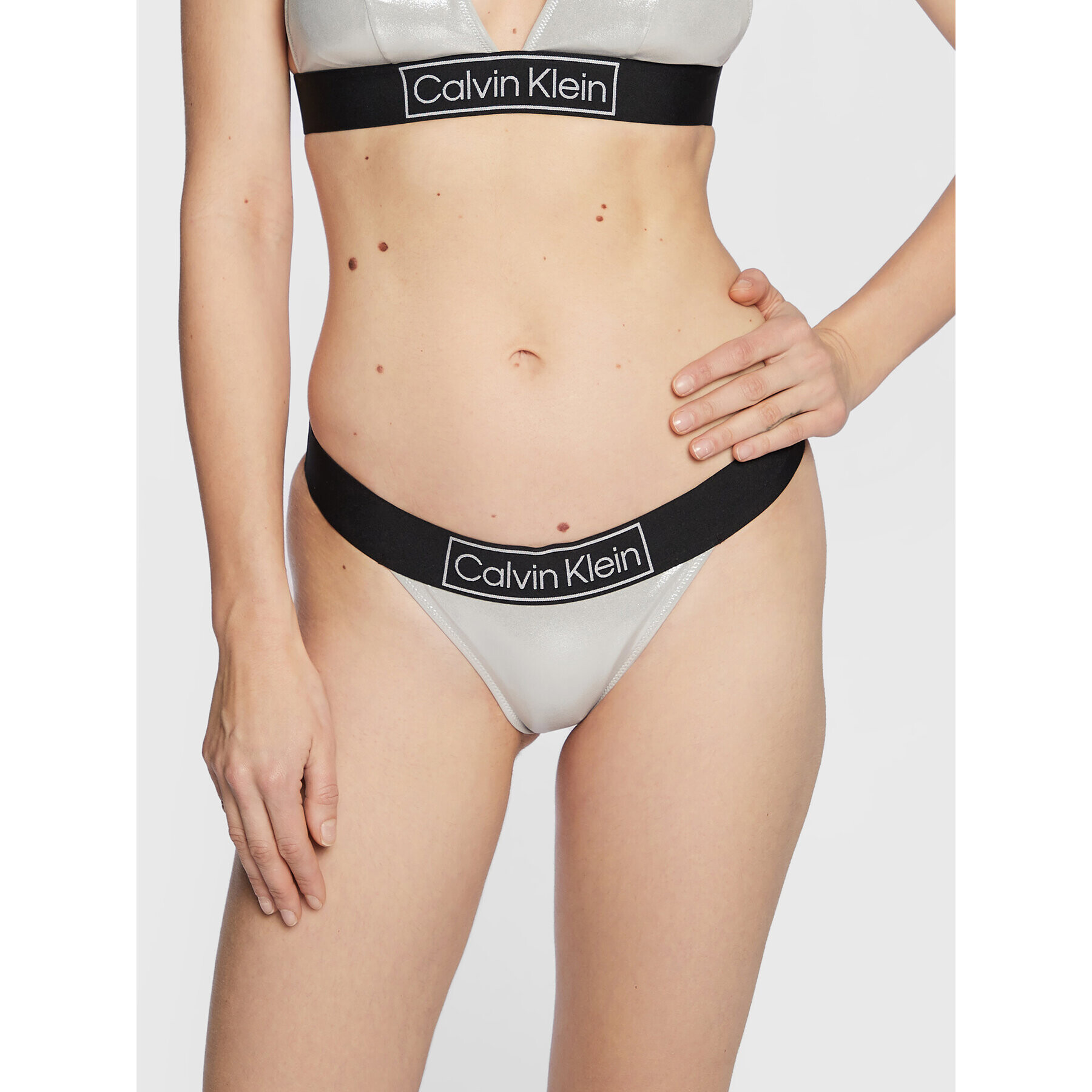 Calvin Klein Swimwear Bikini alsó KW0KW01950 Ezüst - Pepit.hu