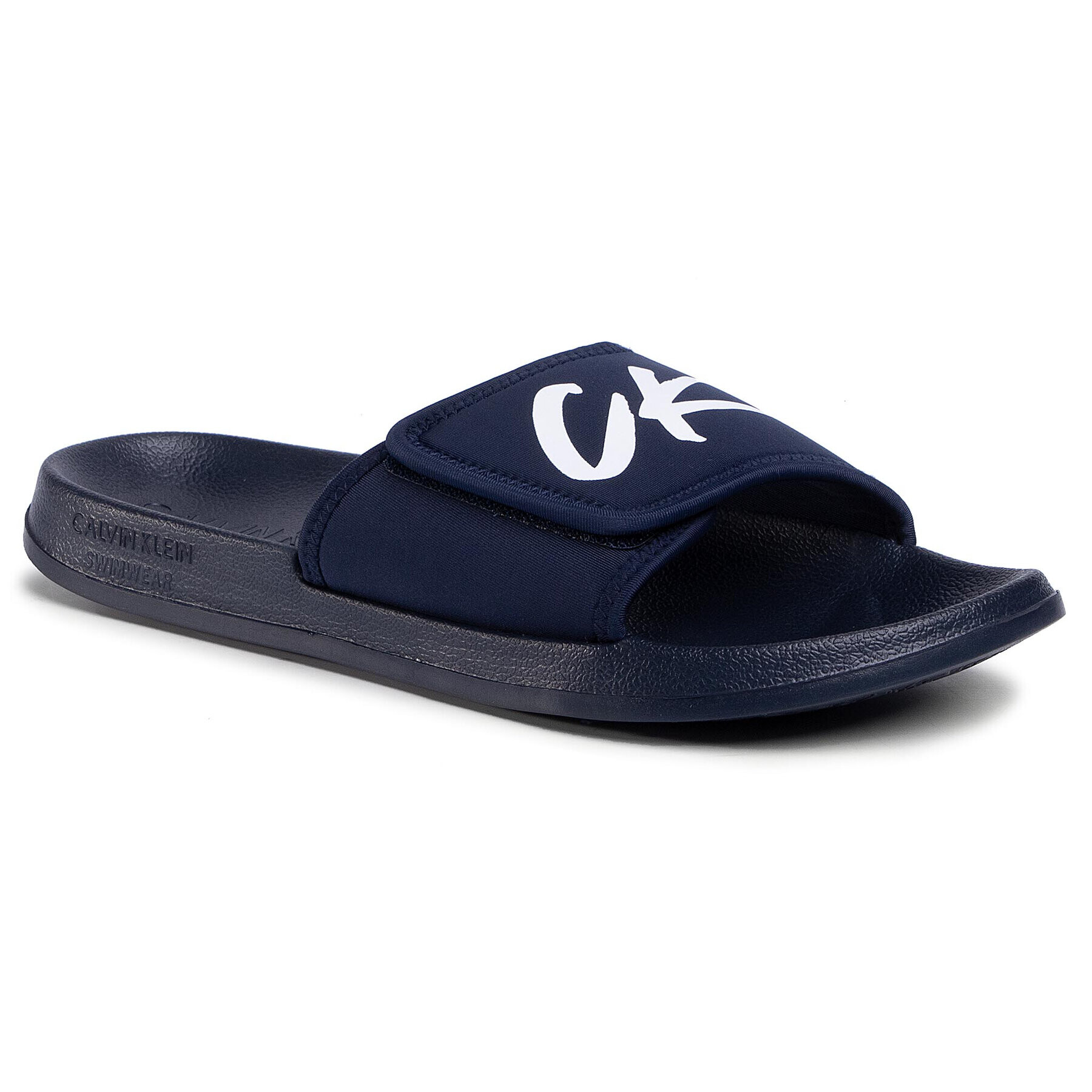 Calvin Klein Swimwear Papucs Velcro Slide KM0KM00499 Sötétkék - Pepit.hu