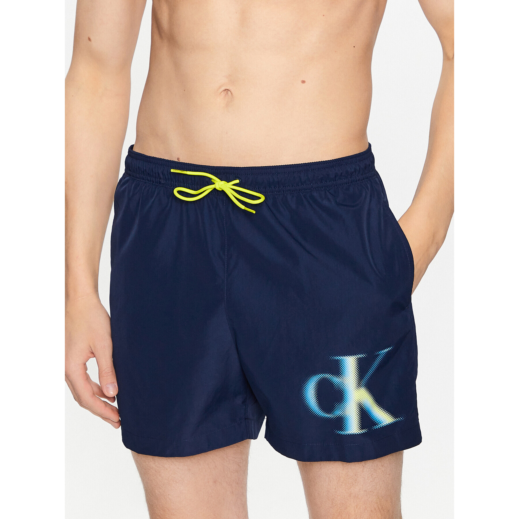 Calvin Klein Swimwear Úszónadrág KM0KM00800 Sötétkék Regular Fit - Pepit.hu