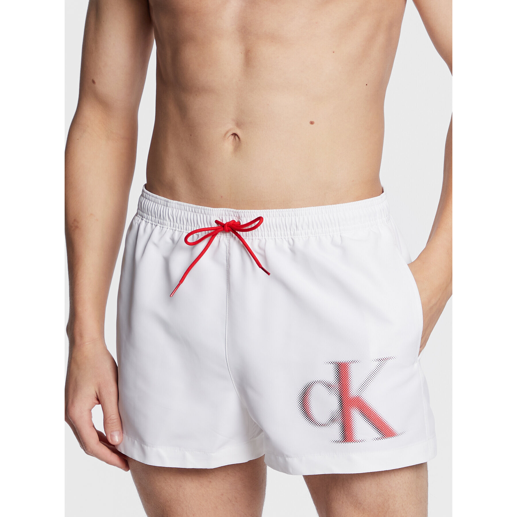 Calvin Klein Swimwear Úszónadrág KM0KM00801 Fehér Regular Fit - Pepit.hu