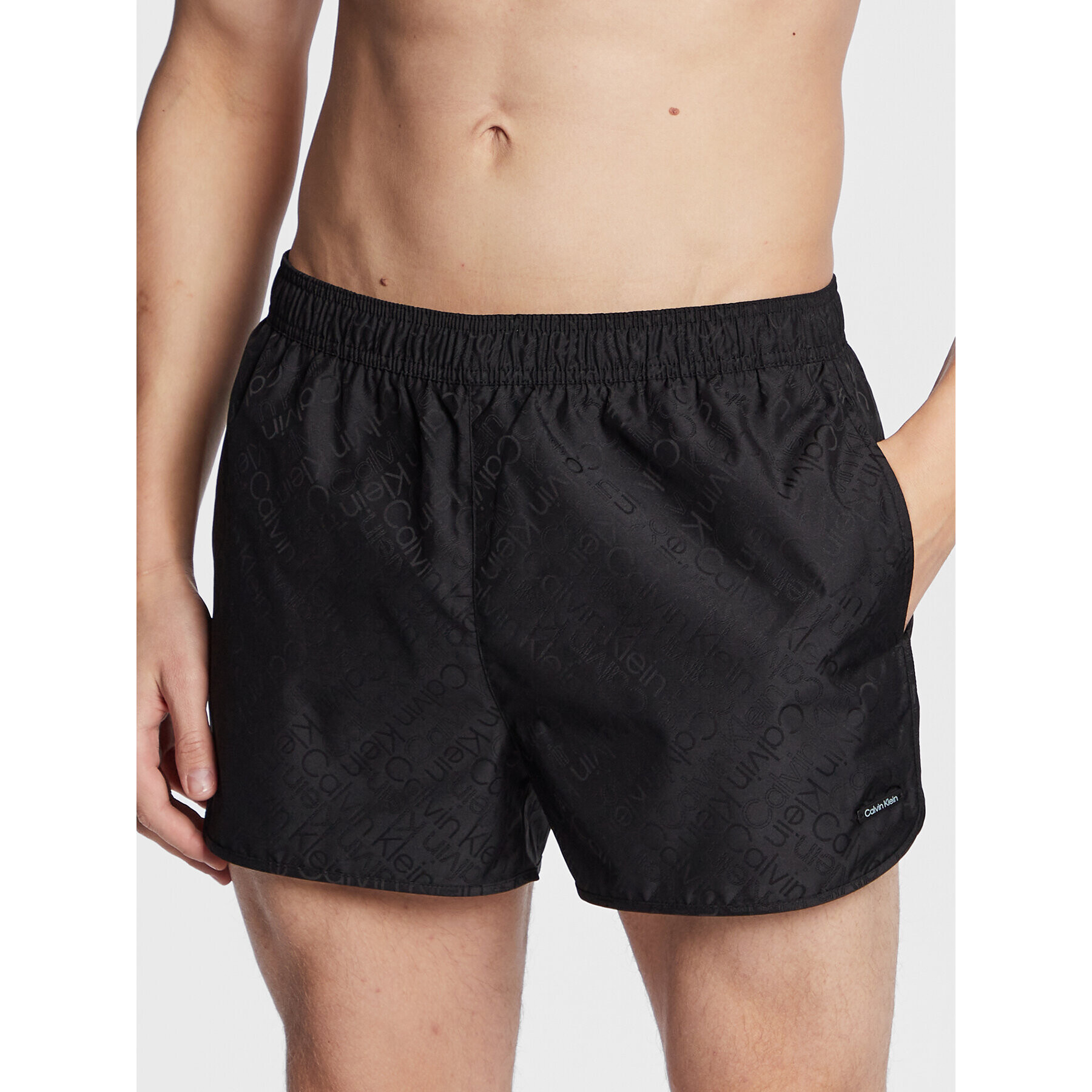 Calvin Klein Swimwear Úszónadrág Runner KM0KM00847 Fekete Regular Fit - Pepit.hu