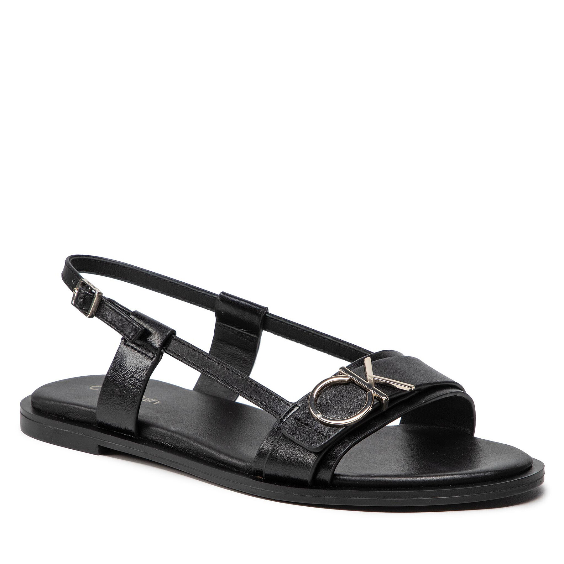 Calvin Klein Szandál Almond Flat Sandal W/Hdw HW0HW00680 Fekete - Pepit.hu