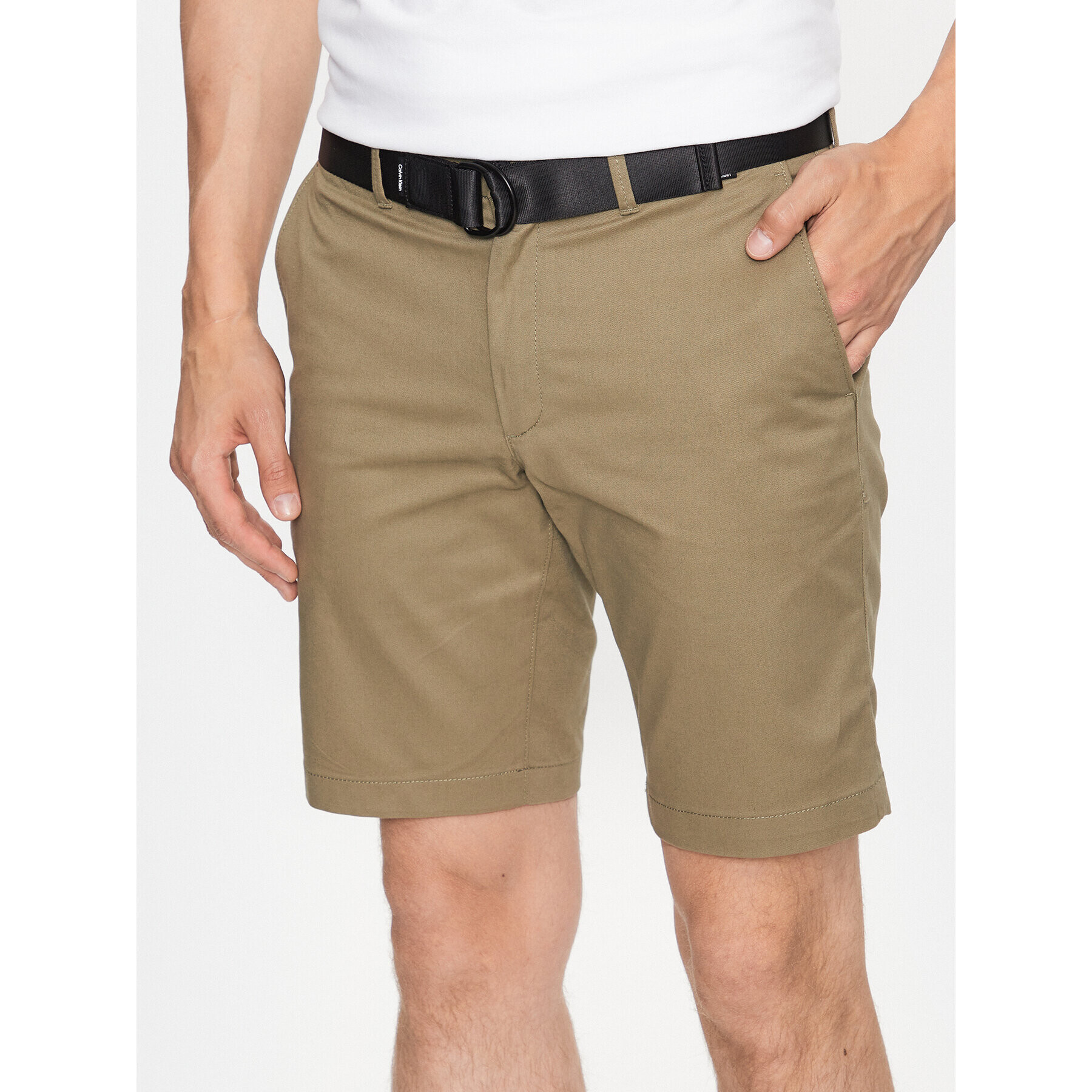 Calvin Klein Szövet rövidnadrág Modern Twill Slim Short Belt K10K111788 Kék Slim Fit - Pepit.hu