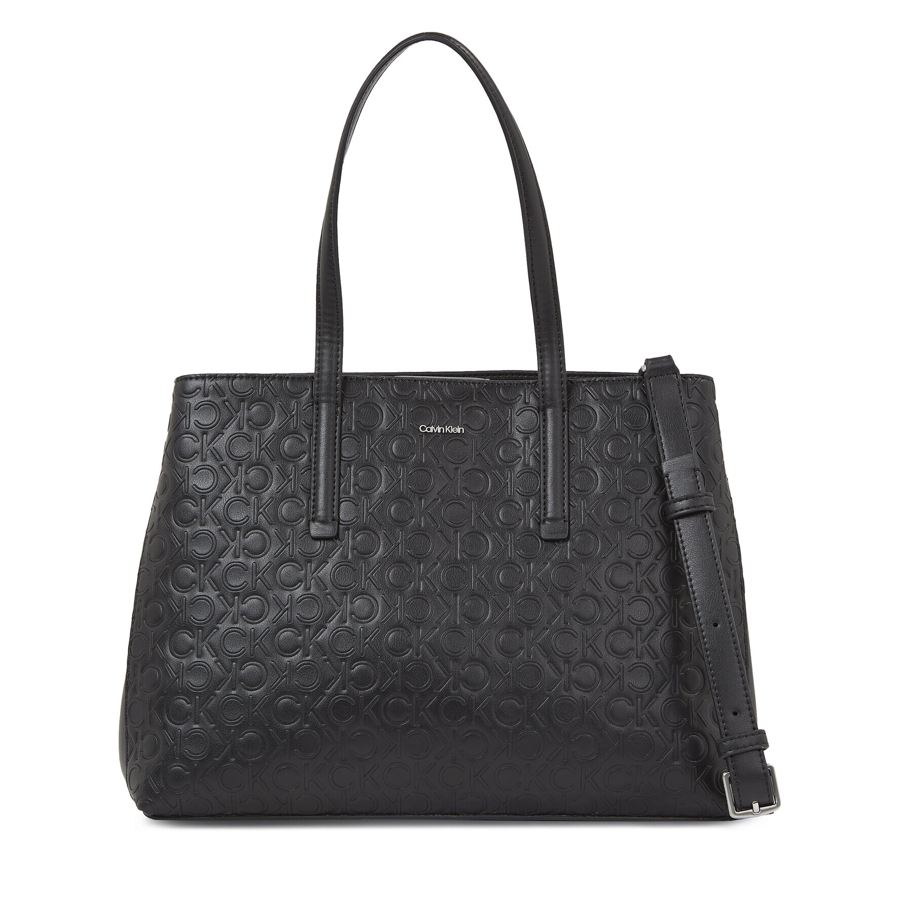 Calvin Klein Táska Ck Must Tote Md-Emb Mono K60K611276 Fekete - Pepit.hu