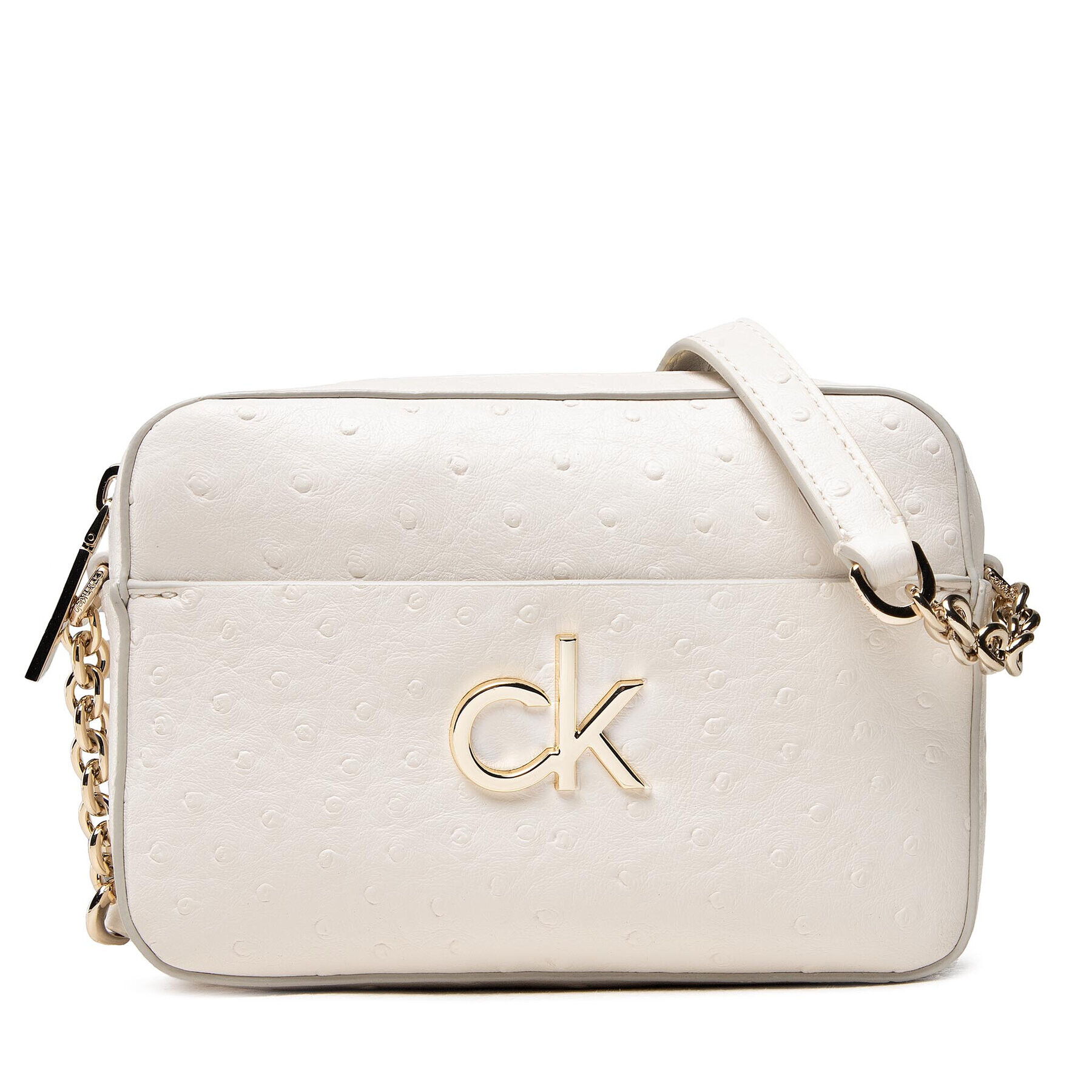 Calvin Klein Táska Re Lock Camera Bag Ostrich K60K608588 Fehér - Pepit.hu