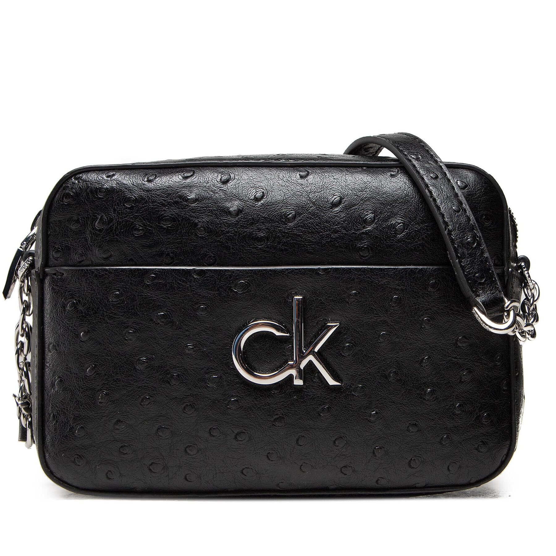 Calvin Klein Táska Re-Lock Camera Bag Ostrich K60K608588 Fekete - Pepit.hu