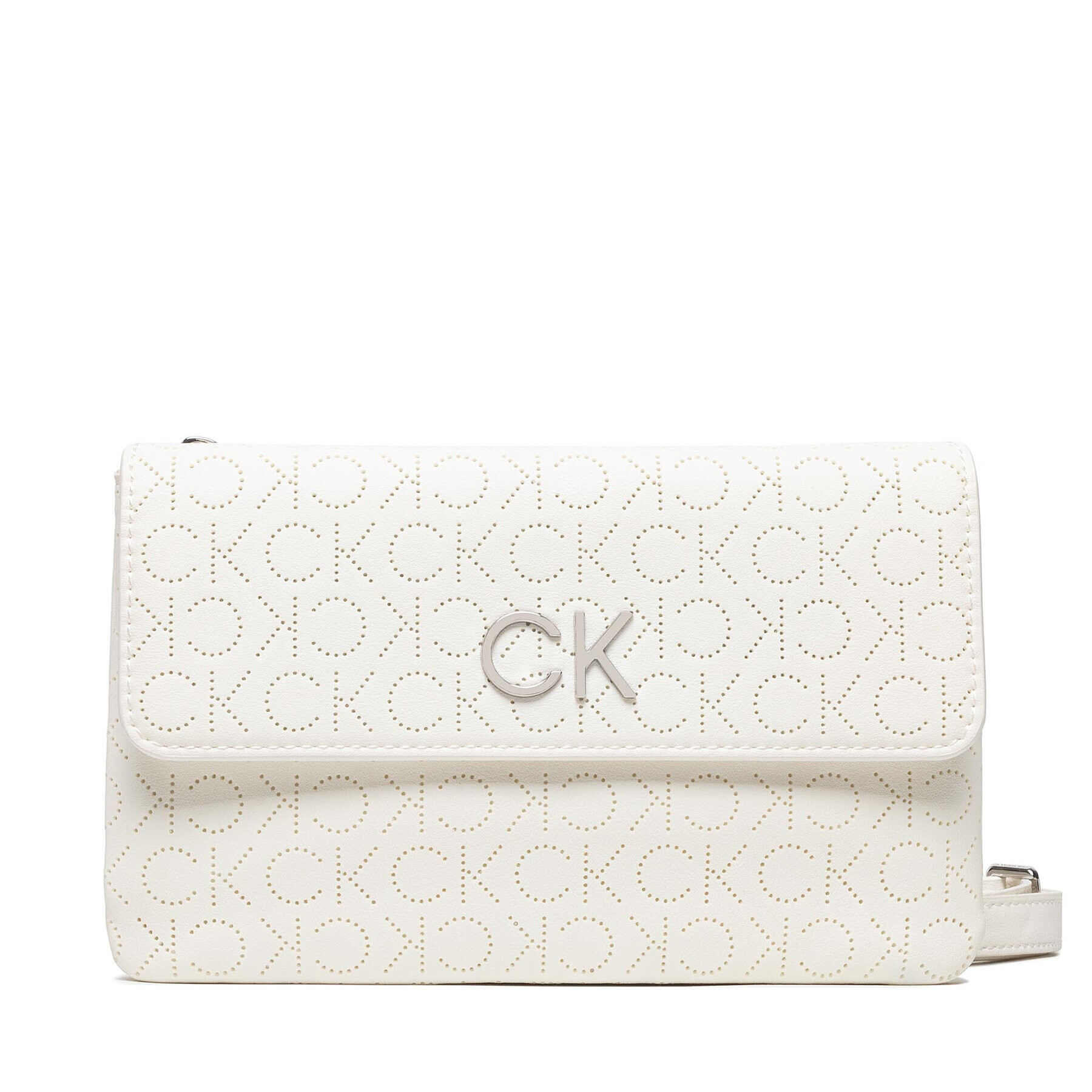 Calvin Klein Táska Re-Lock Dbl Crossbody Bag Perf K60K609399 Fehér - Pepit.hu