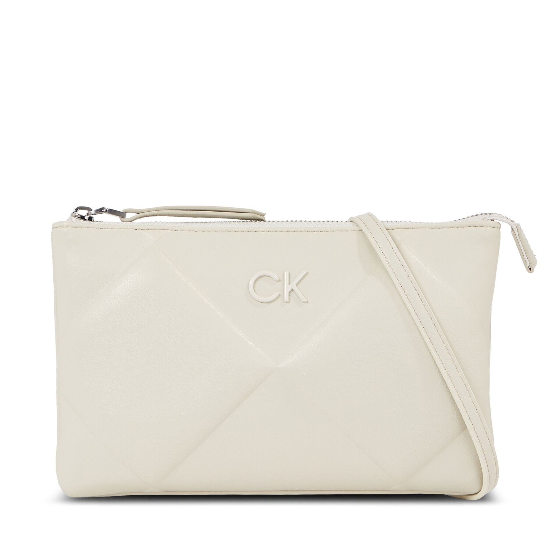 Calvin Klein Táska Re-Lock Quilt Crossbody K60K611042 Ekru - Pepit.hu