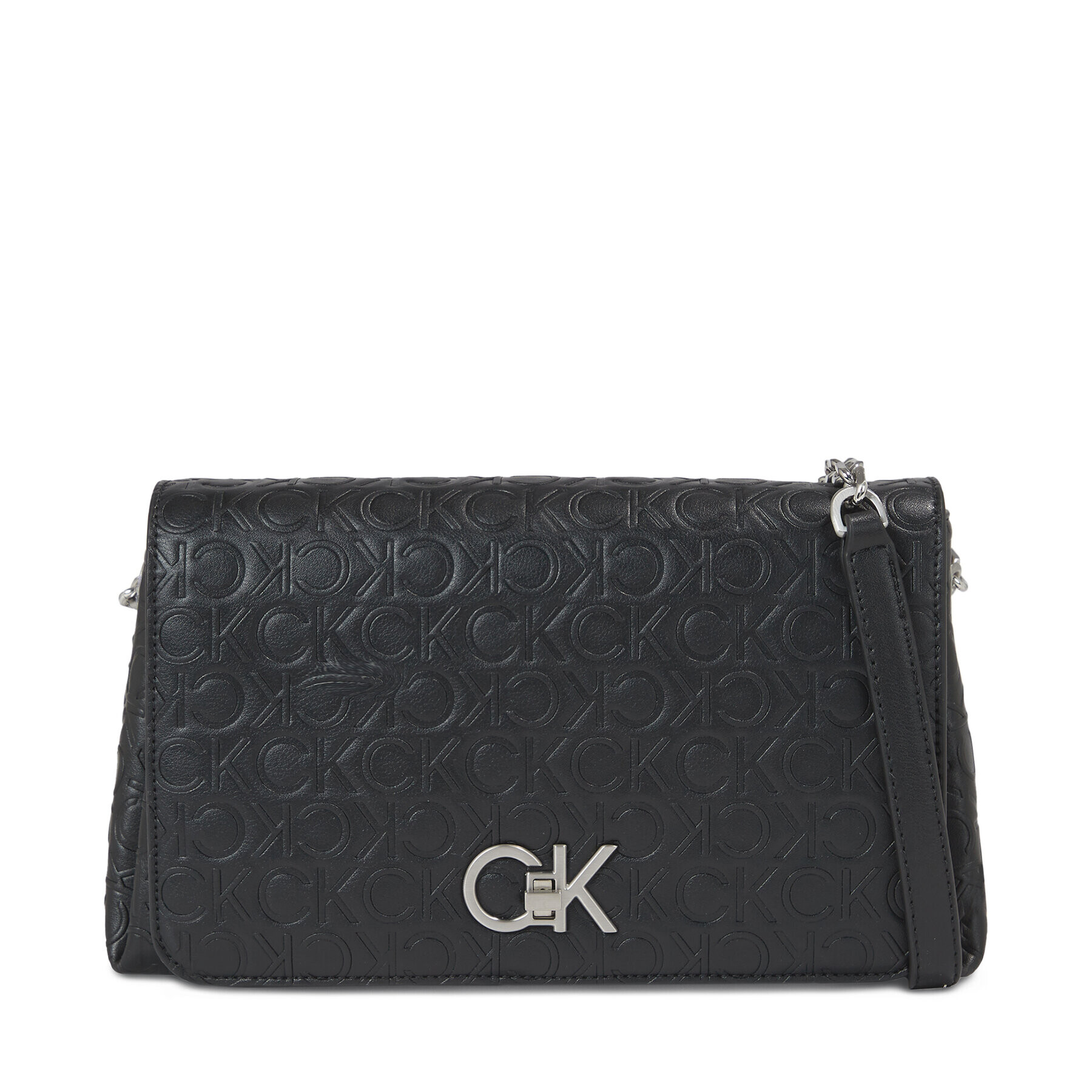 Calvin Klein Táska Re-Lock Shoulder Bag Md - Emb K60K611061 Fekete - Pepit.hu