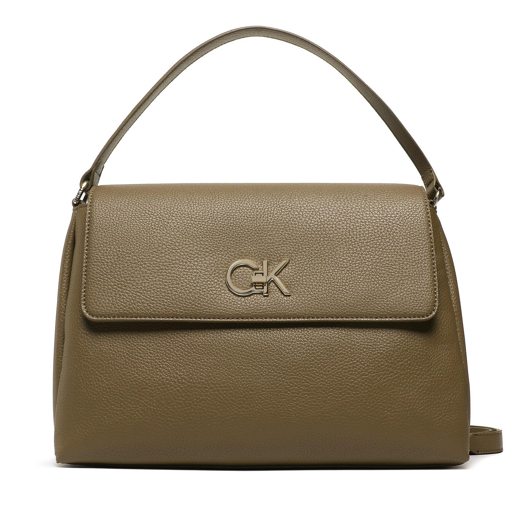 Calvin Klein Táska Re-Lock Tote W/Flap Pbl K60K610178 Khaki - Pepit.hu