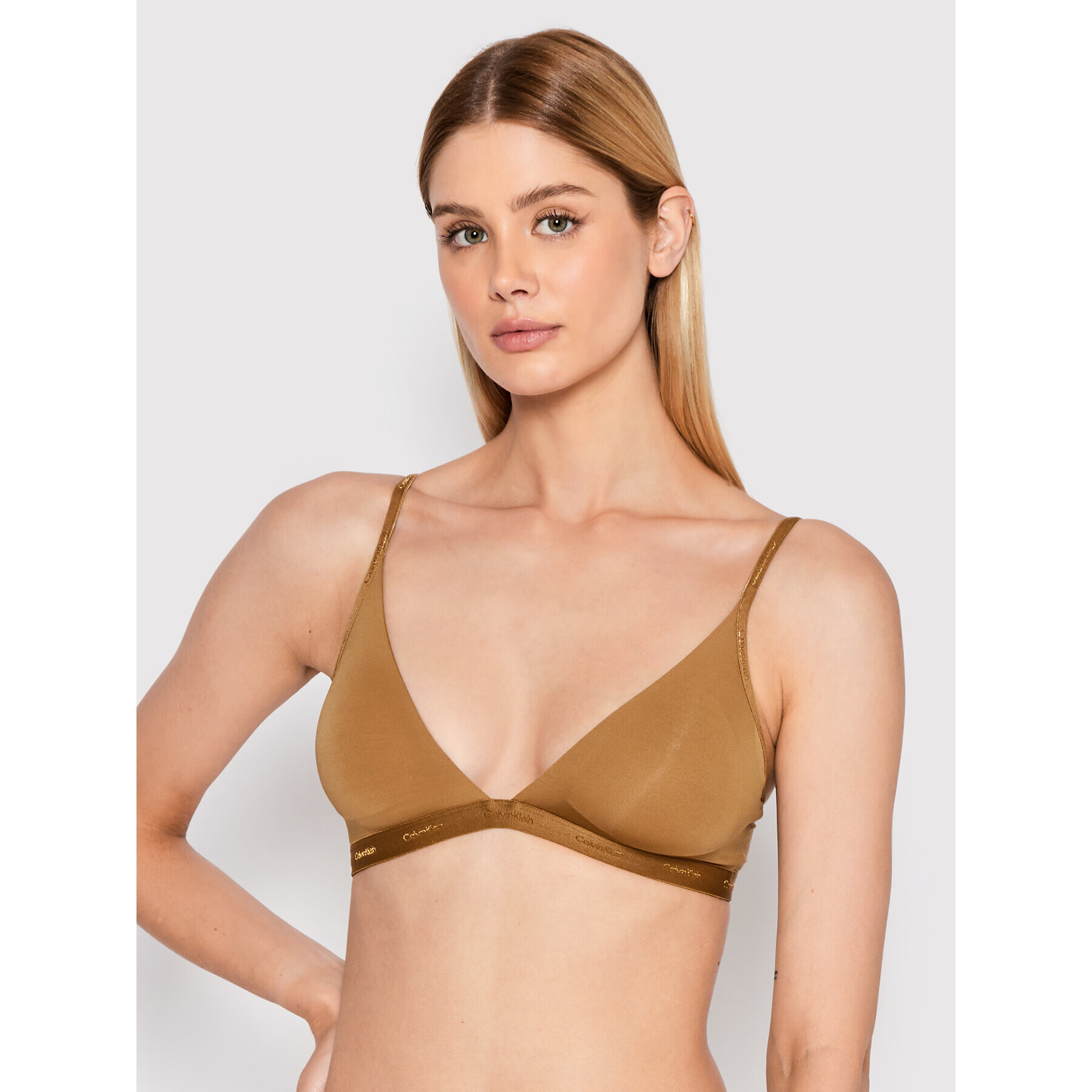 Calvin Klein Underwear Bralette melltartó 000QF6758E Barna - Pepit.hu