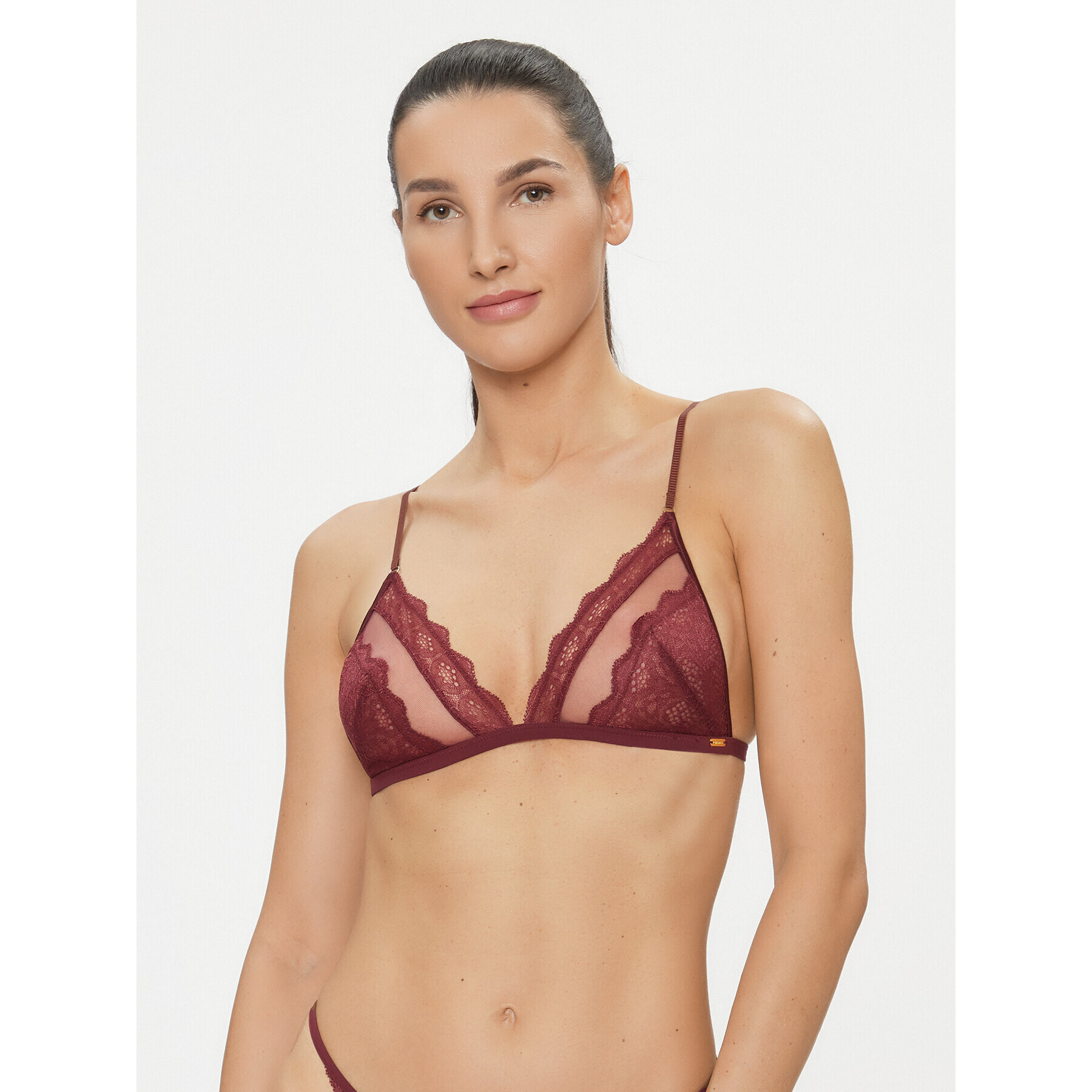 Calvin Klein Underwear Bralette melltartó 000QF7498E Bordó - Pepit.hu