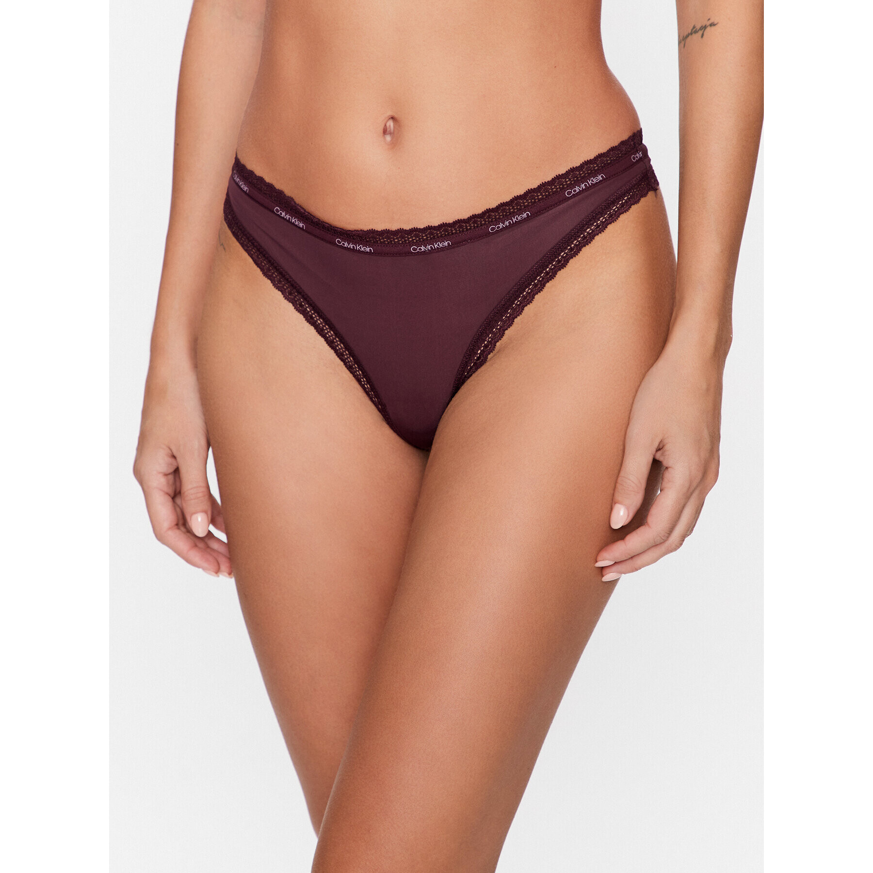 Calvin Klein Underwear Tanga 000QD3763E Bordó - Pepit.hu