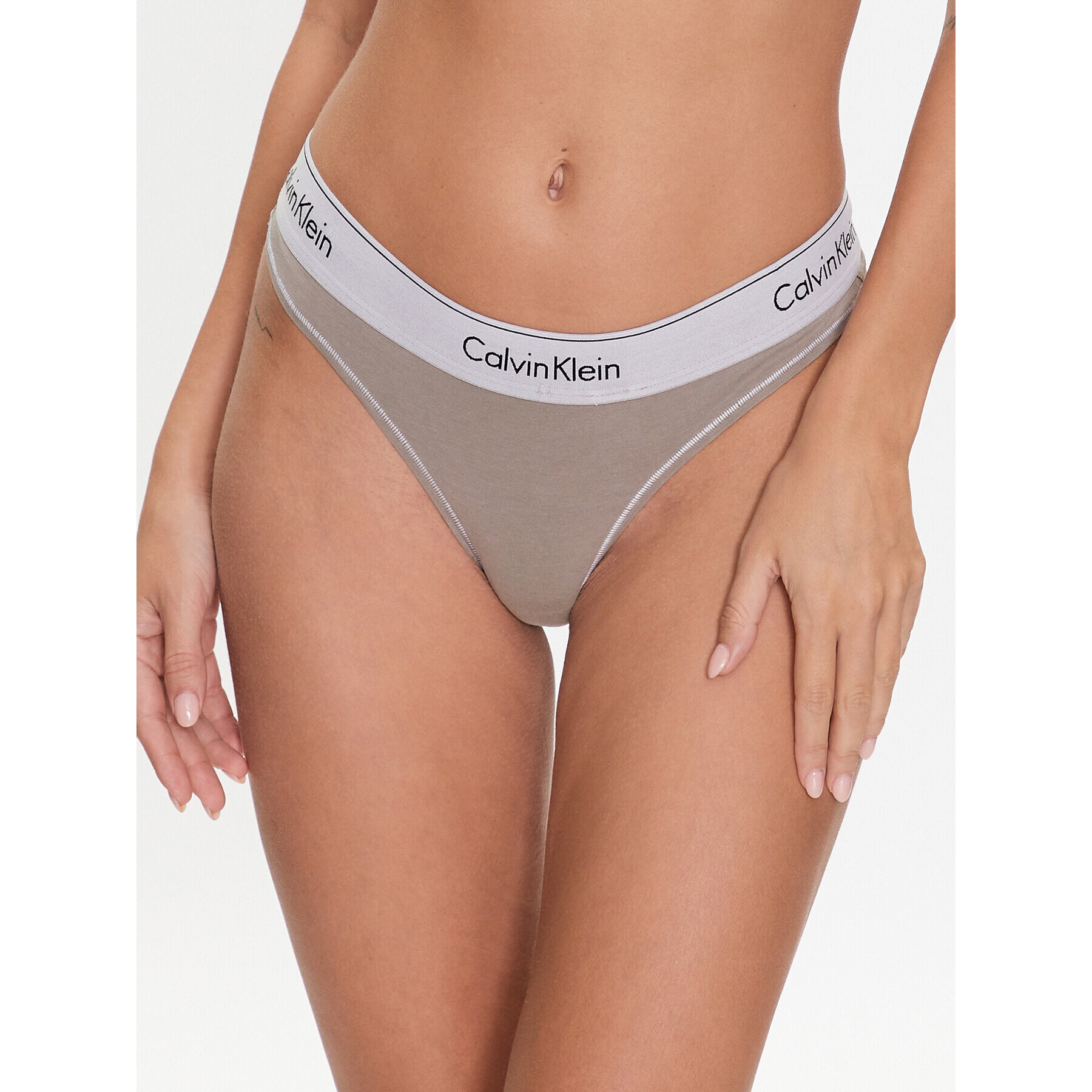 Calvin Klein Underwear Tanga 000QF7208E Bézs - Pepit.hu