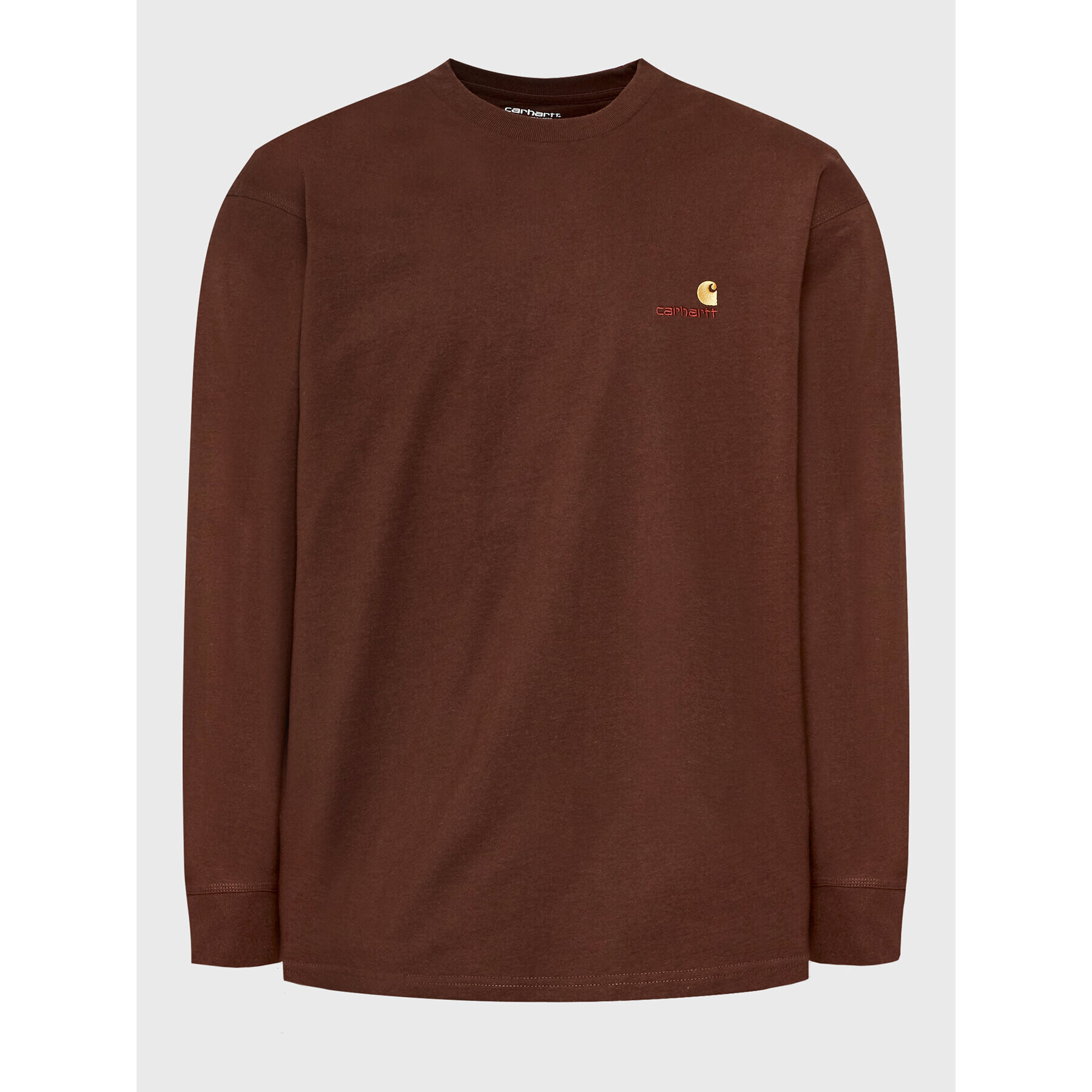 Carhartt WIP Hosszú ujjú American Script I029955 Barna Regular Fit - Pepit.hu