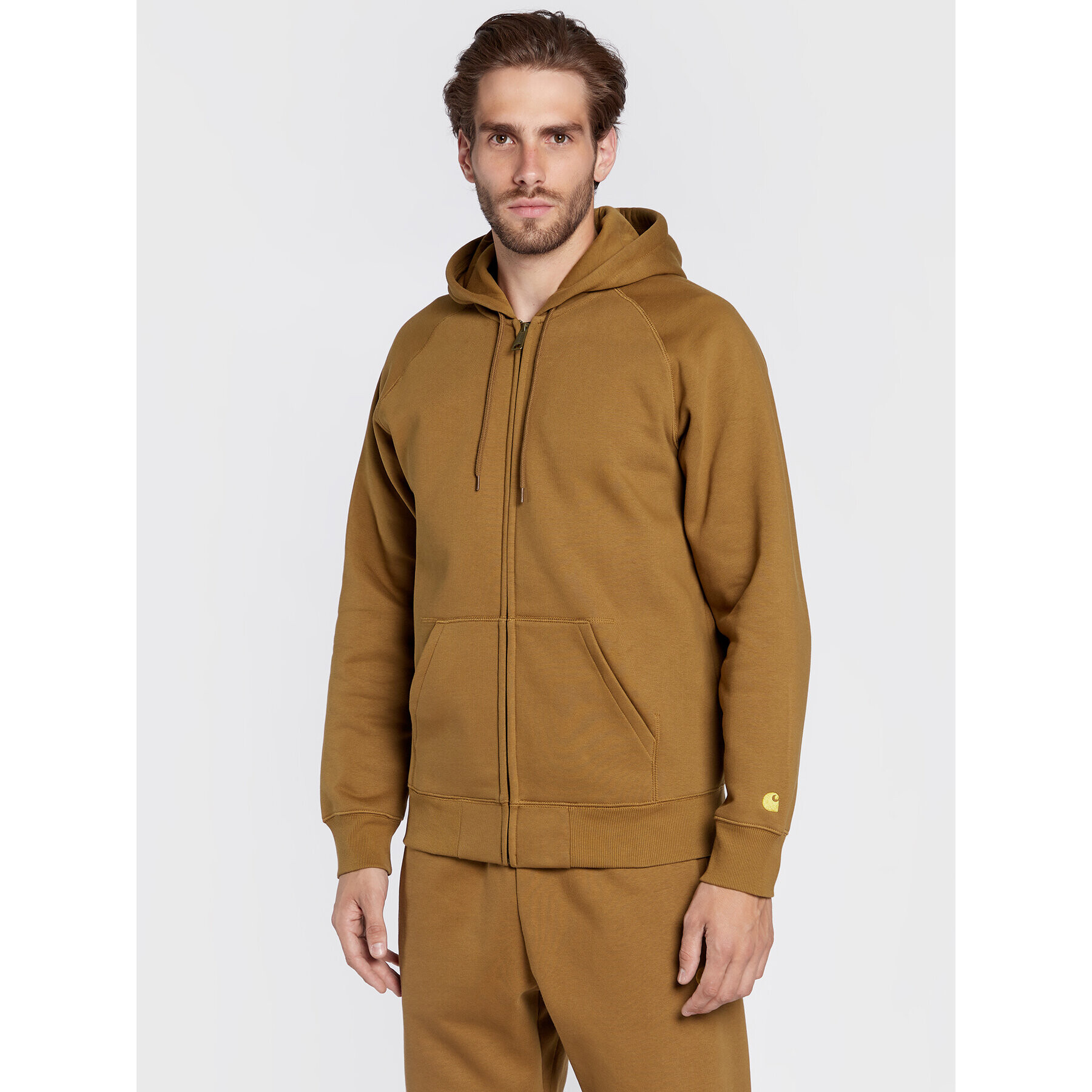 Carhartt WIP Pulóver Chase I026385 Barna Regular Fit - Pepit.hu