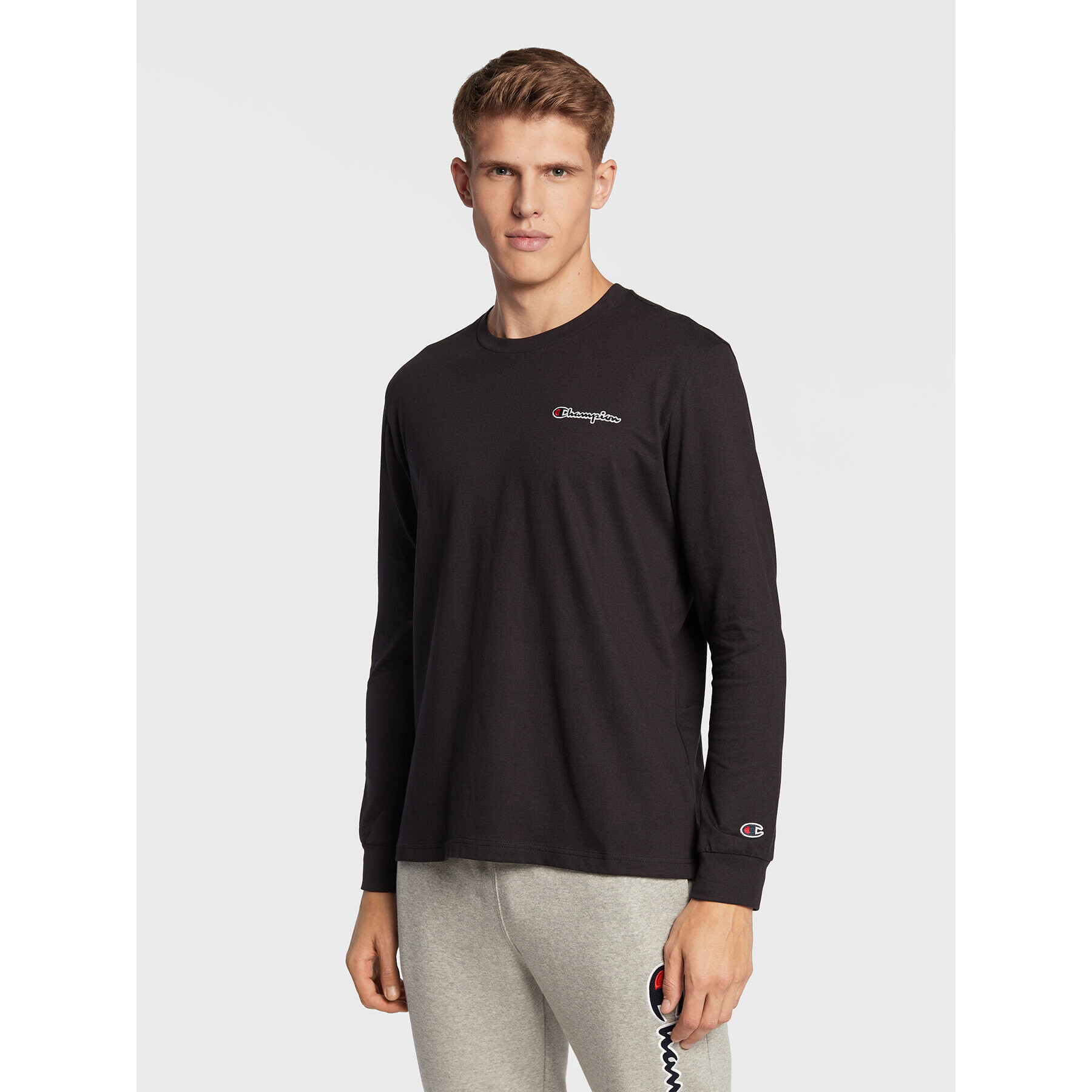 Champion Hosszú ujjú Crewneck 217868 Fekete Regular Fit - Pepit.hu