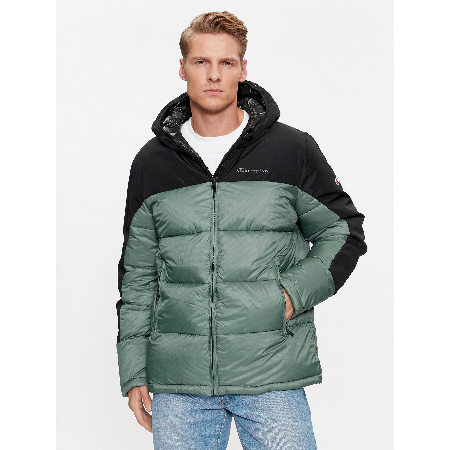 Champion Pehelykabát Hooded Jacket 219190 Zöld Regular Fit - Pepit.hu