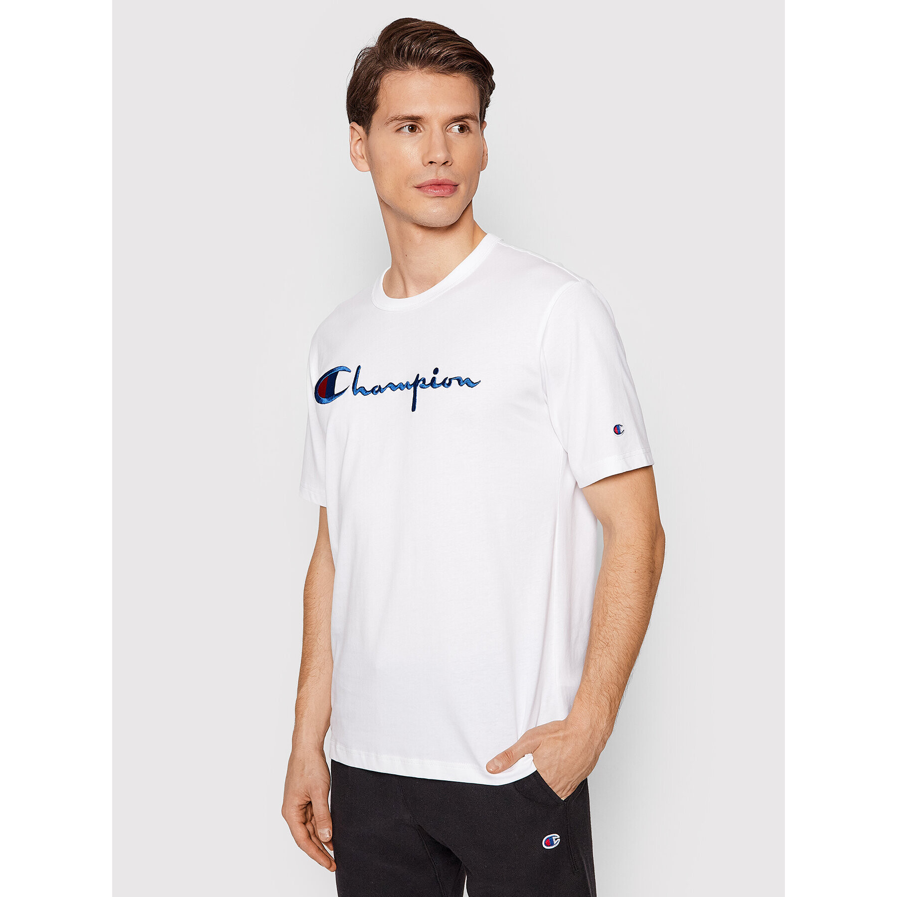 Champion Póló Big Script Logo 216547 Fehér Regular Fit - Pepit.hu