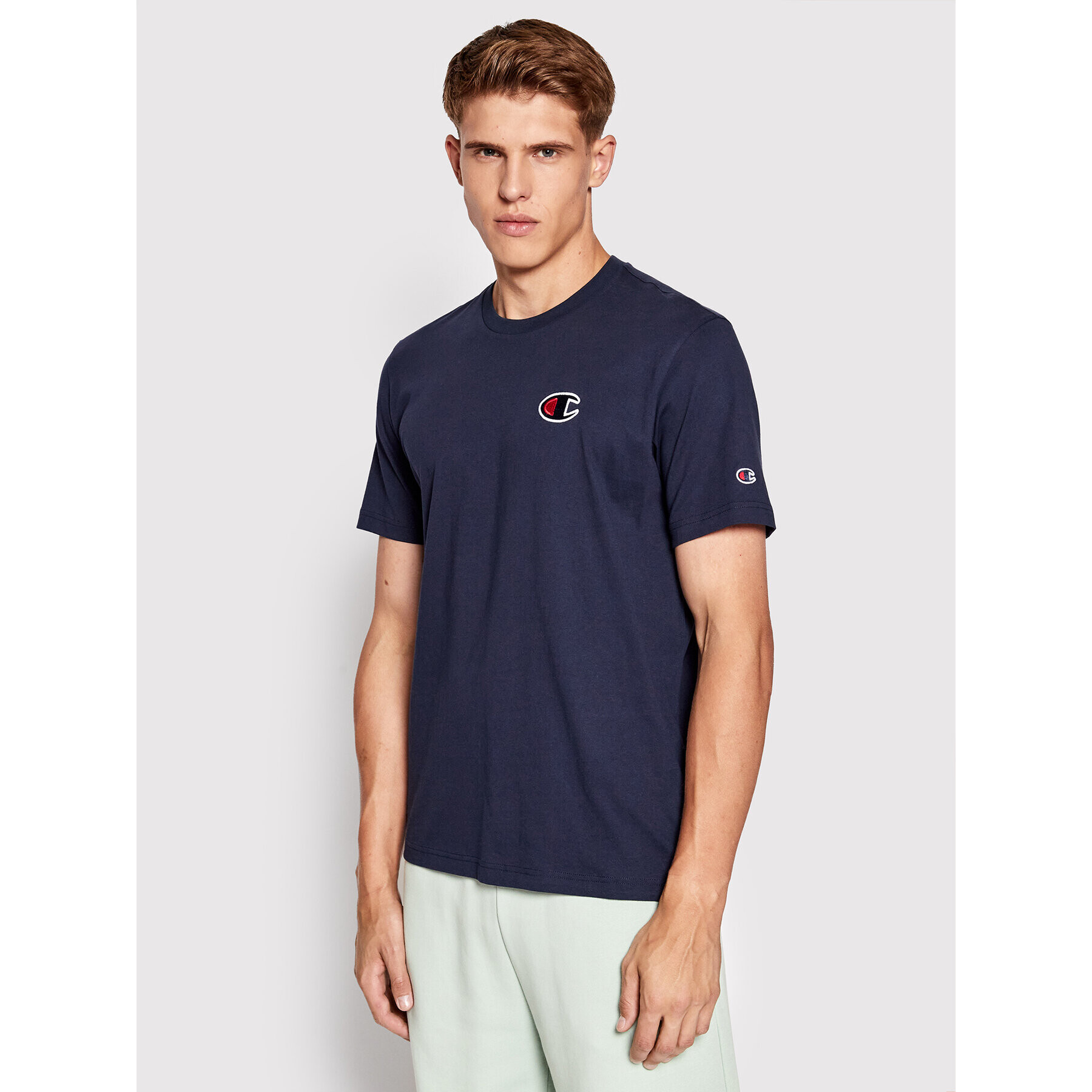 Champion Póló C Logo 217069 Sötétkék Comfort Fit - Pepit.hu