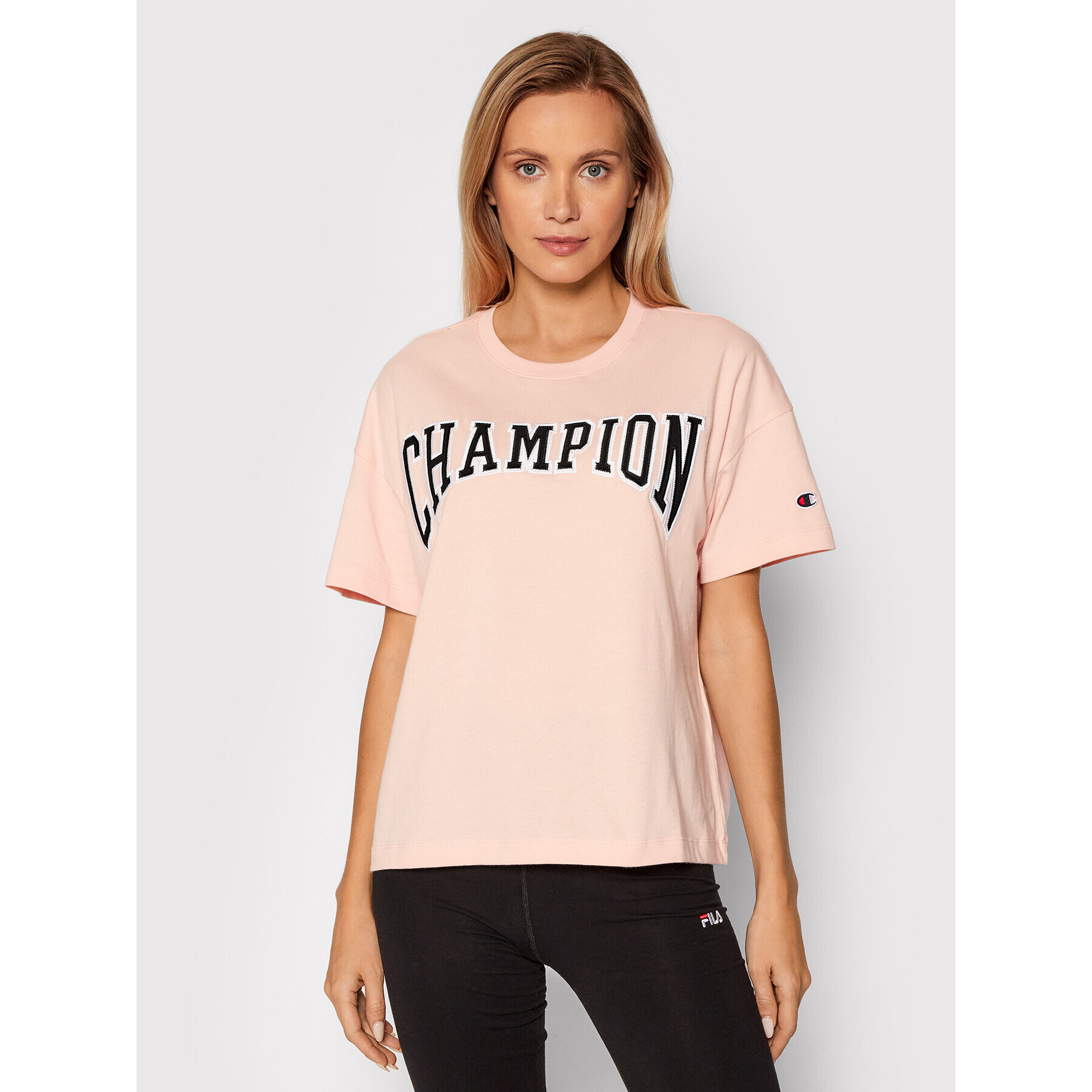 Champion Póló Collegiate Logo 114526 Rózsaszín Oversize - Pepit.hu