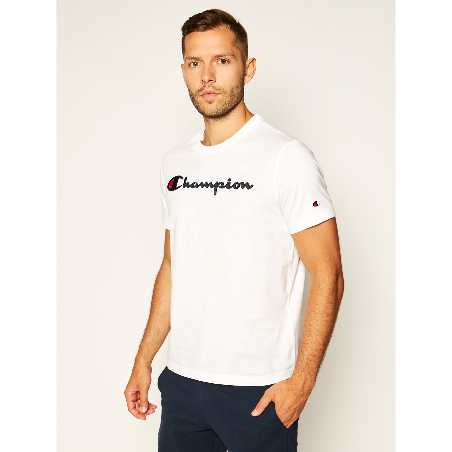 Champion Póló Logo 214194 Fehér Regular Fit - Pepit.hu