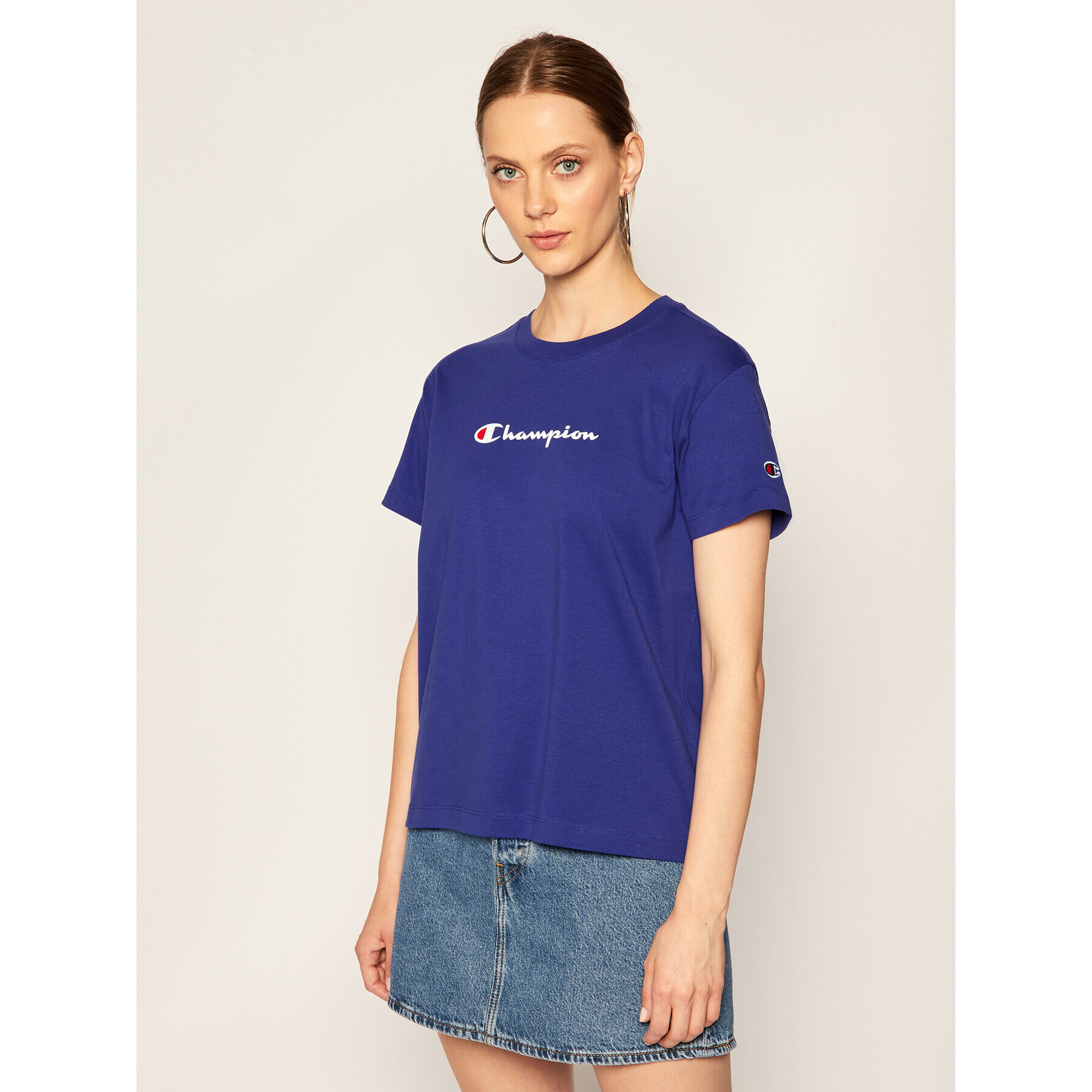 Champion Póló Tee 113599 Lila Regular Fit - Pepit.hu