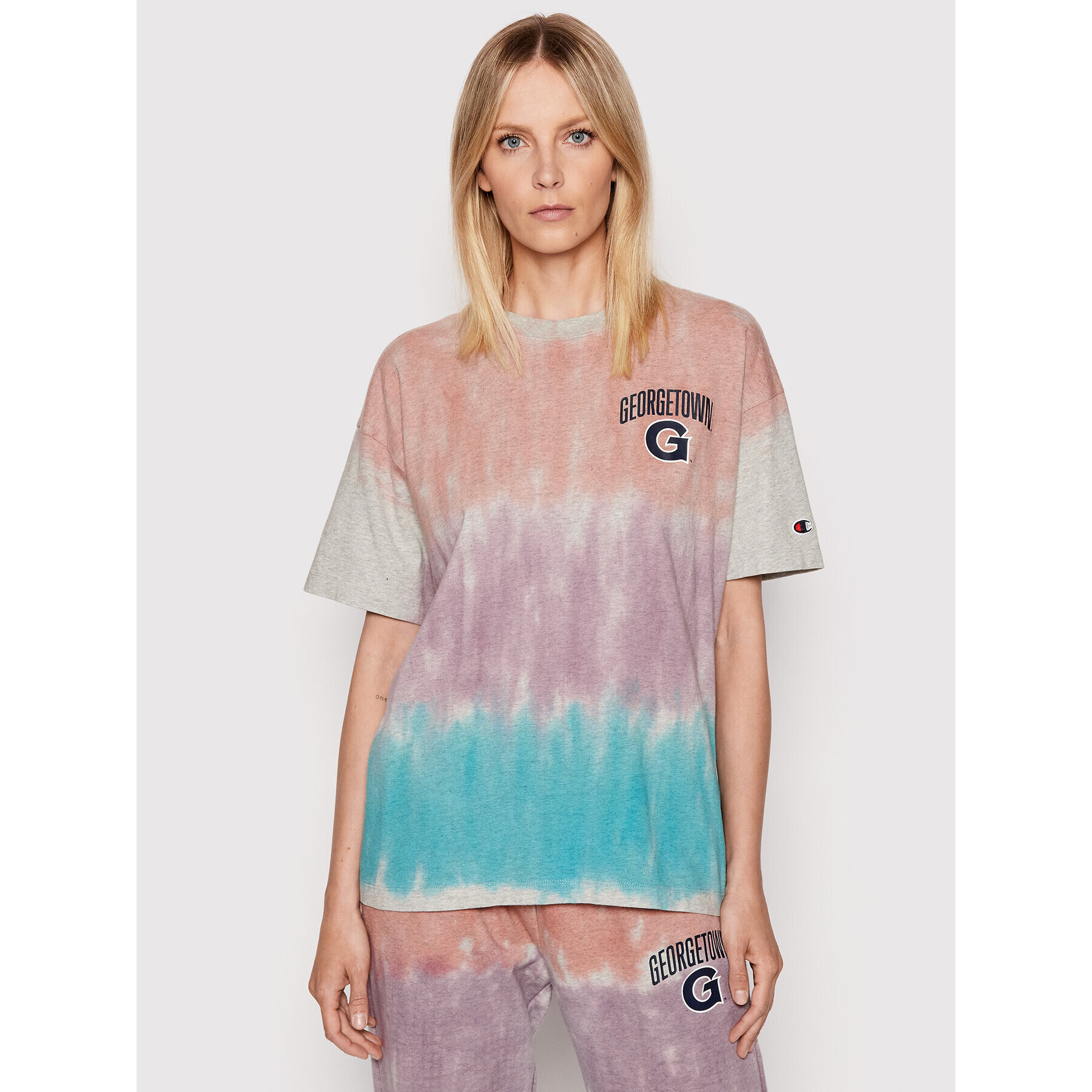 Champion Póló Tie-Dye University Logo 115226 Színes Boxy Fit - Pepit.hu