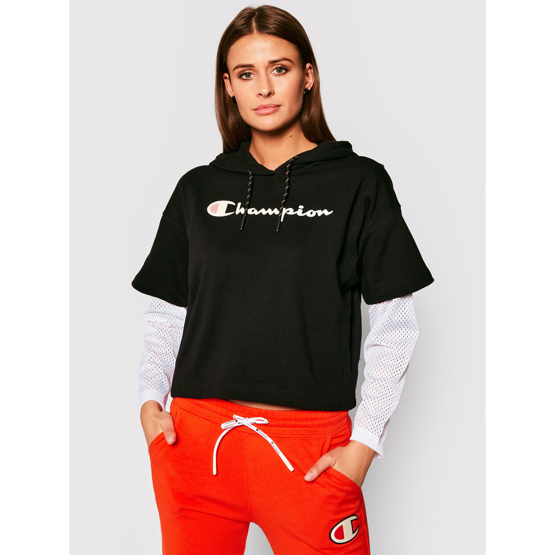 Champion Pulóver 112890 Fekete Regular Fit - Pepit.hu