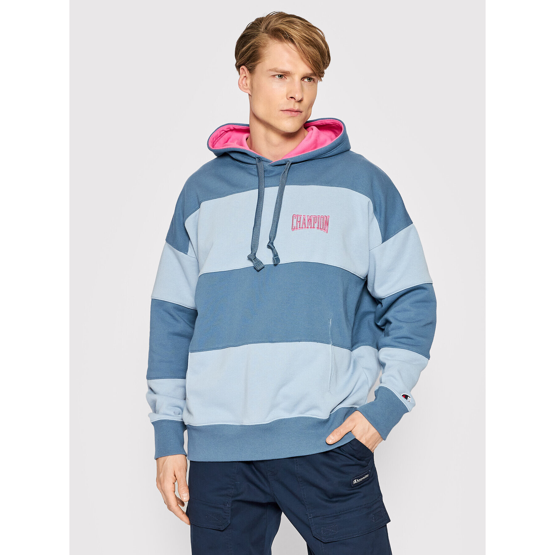 Champion Pulóver 217173 Kék Baggy Fit - Pepit.hu