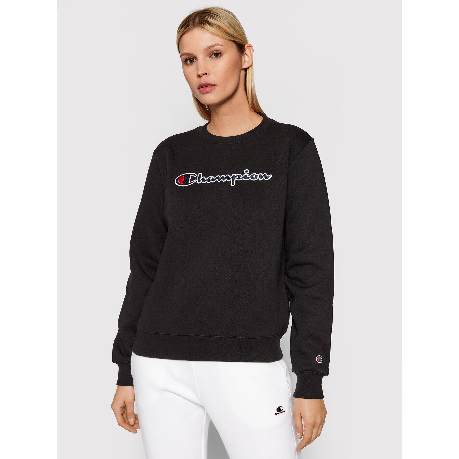 Champion Pulóver Blend Script Logo 114462 Fekete Regular Fit - Pepit.hu