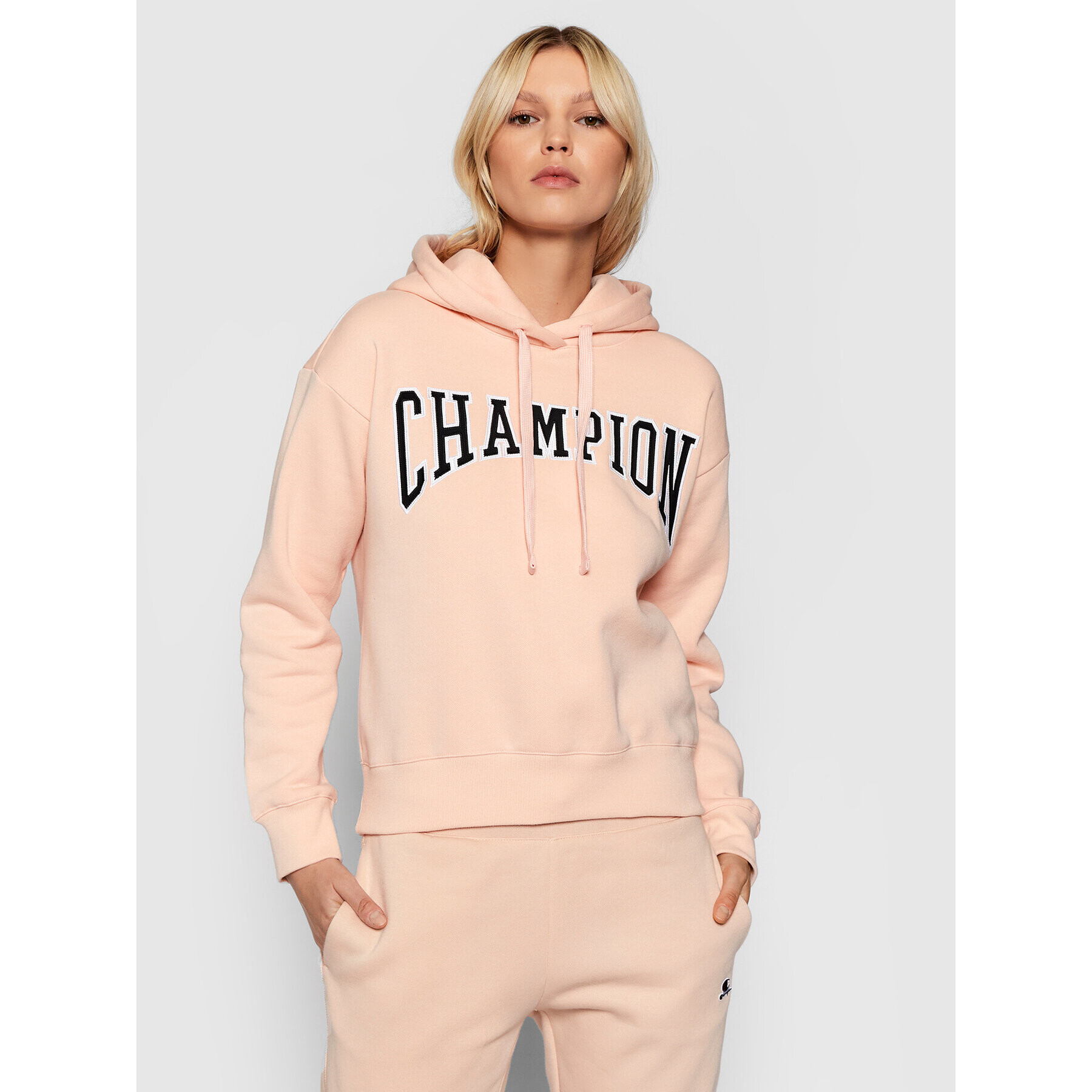 Champion Pulóver Collegiate Logo 114766 Rózsaszín Custom Fit - Pepit.hu