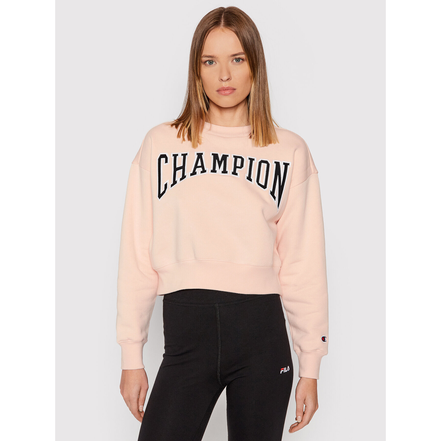 Champion Pulóver Collegiate Logo 114767 Rózsaszín Regular Fit - Pepit.hu